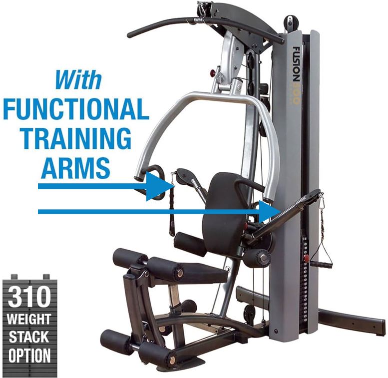 Body Solid Fusion 500 Single Stack Home Gym System - Strength Training Equipment for Full Body Workouts | Perfect for Home Gym, Small Spaces & Personal Fitness Training
