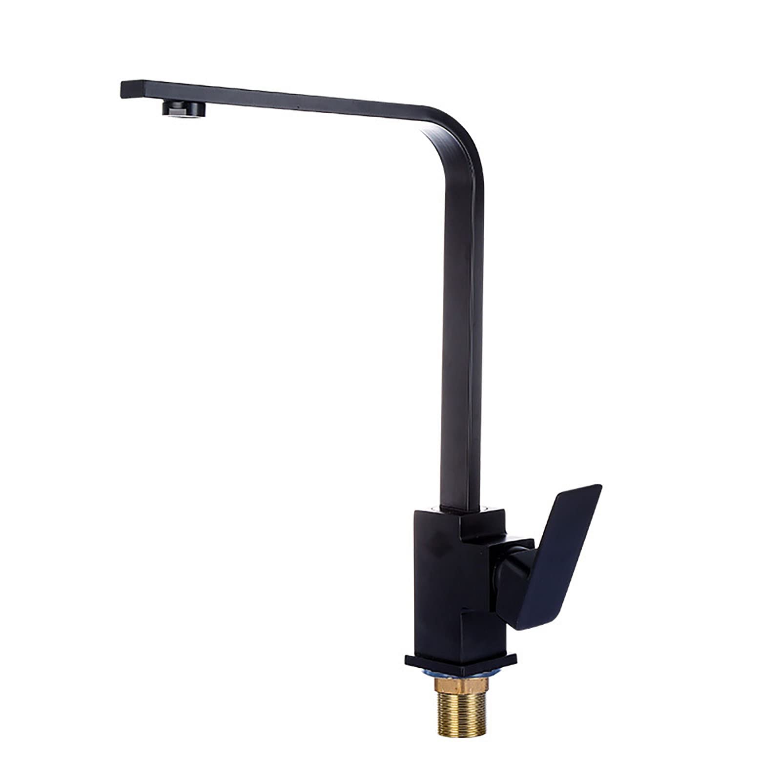 Black Gold Kitchen Faucet with Square 304 Stainless Steel Design - High Shine Swivel Sink Faucet for Modern Kitchens | Perfect for Cooking, Washing Dishes & Food Prep