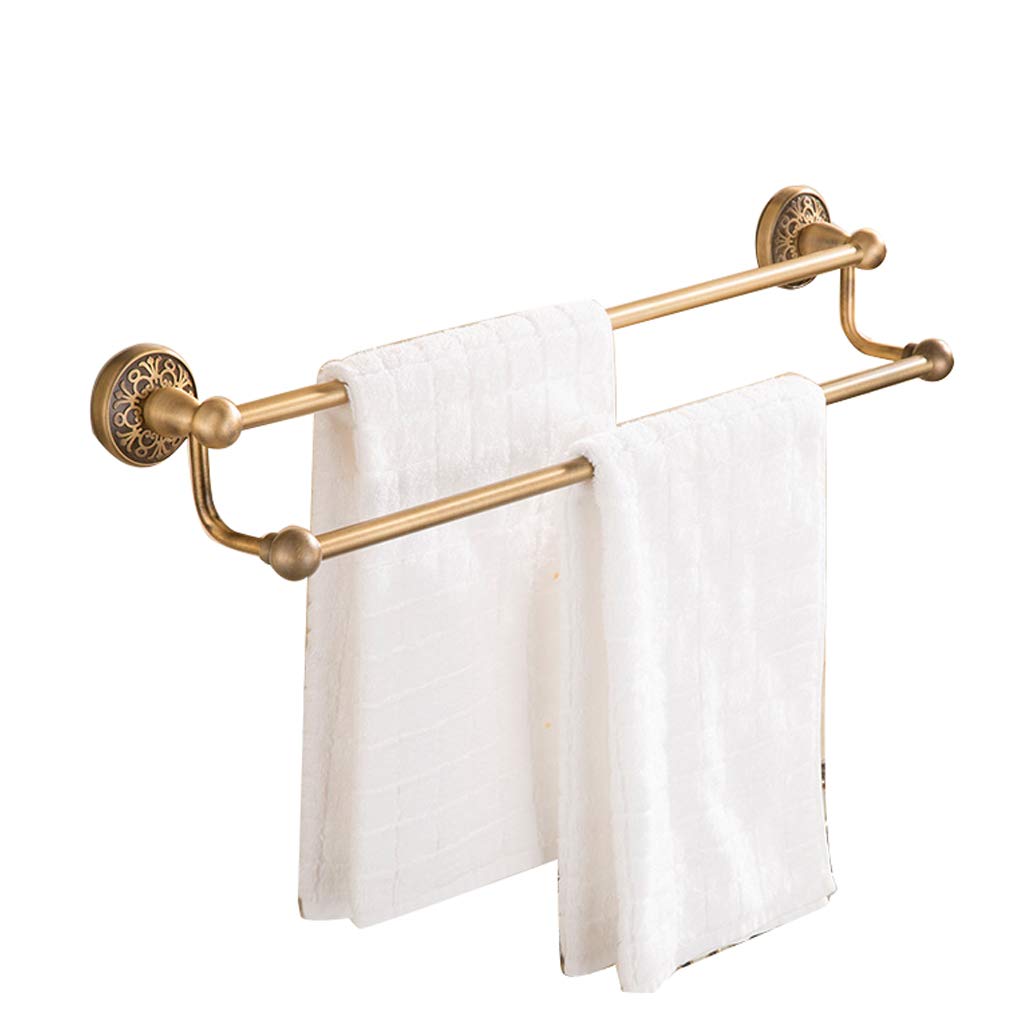 Foldable Wall Mounted Double Towel Holder with Towel Bar - Polished 304 Stainless Steel Bathroom Shelf for Hotel & Home - Durable, Rustproof Towel Rack for Bathroom, Kitchen, Spa (Perfect for Hanging Towels, Robes & Kitchen Linens)
