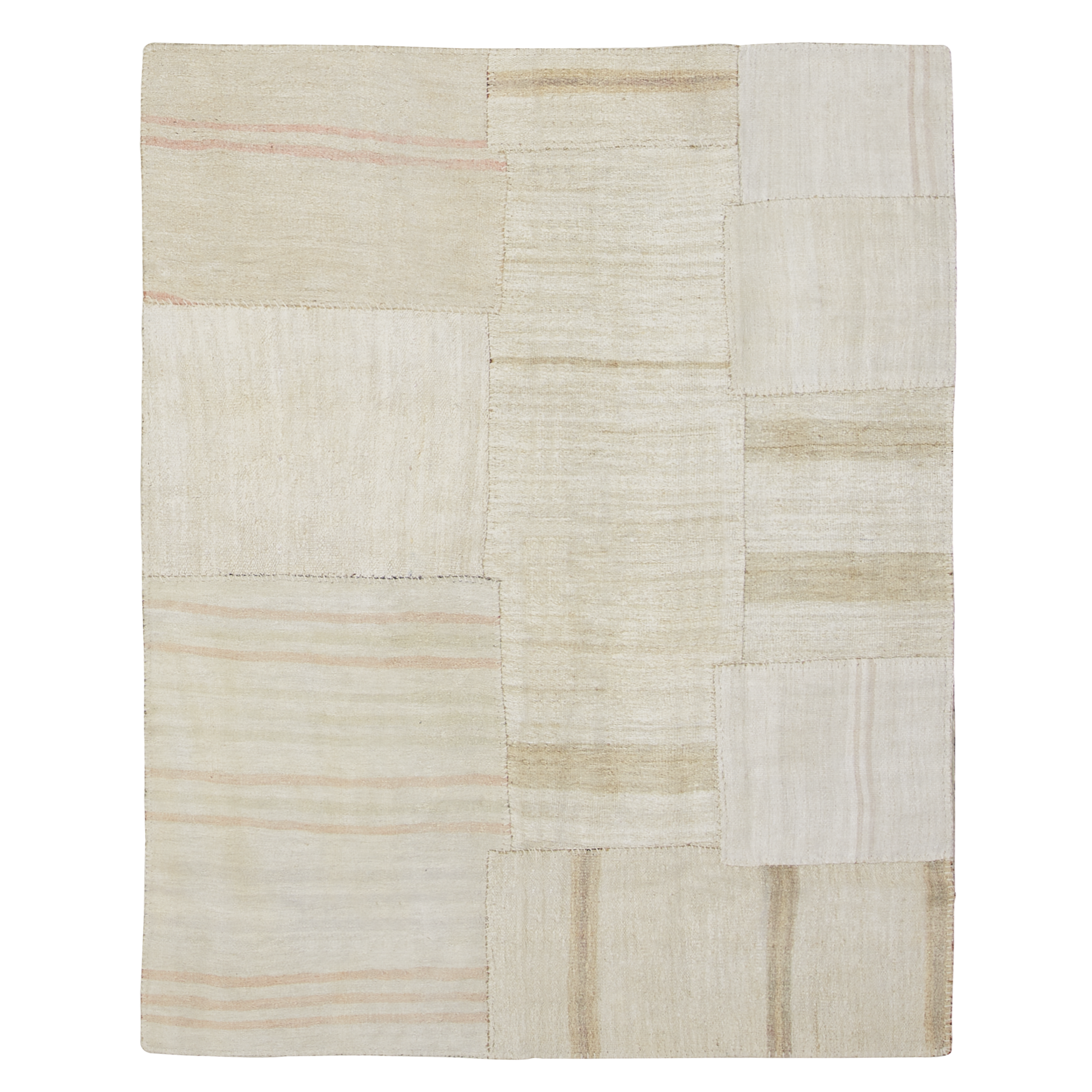 Handmade Patchwork Kilim Rug 119704064000 - Bohemian Style Vintage Wool Carpet for Living Room, Bedroom & Home Decor