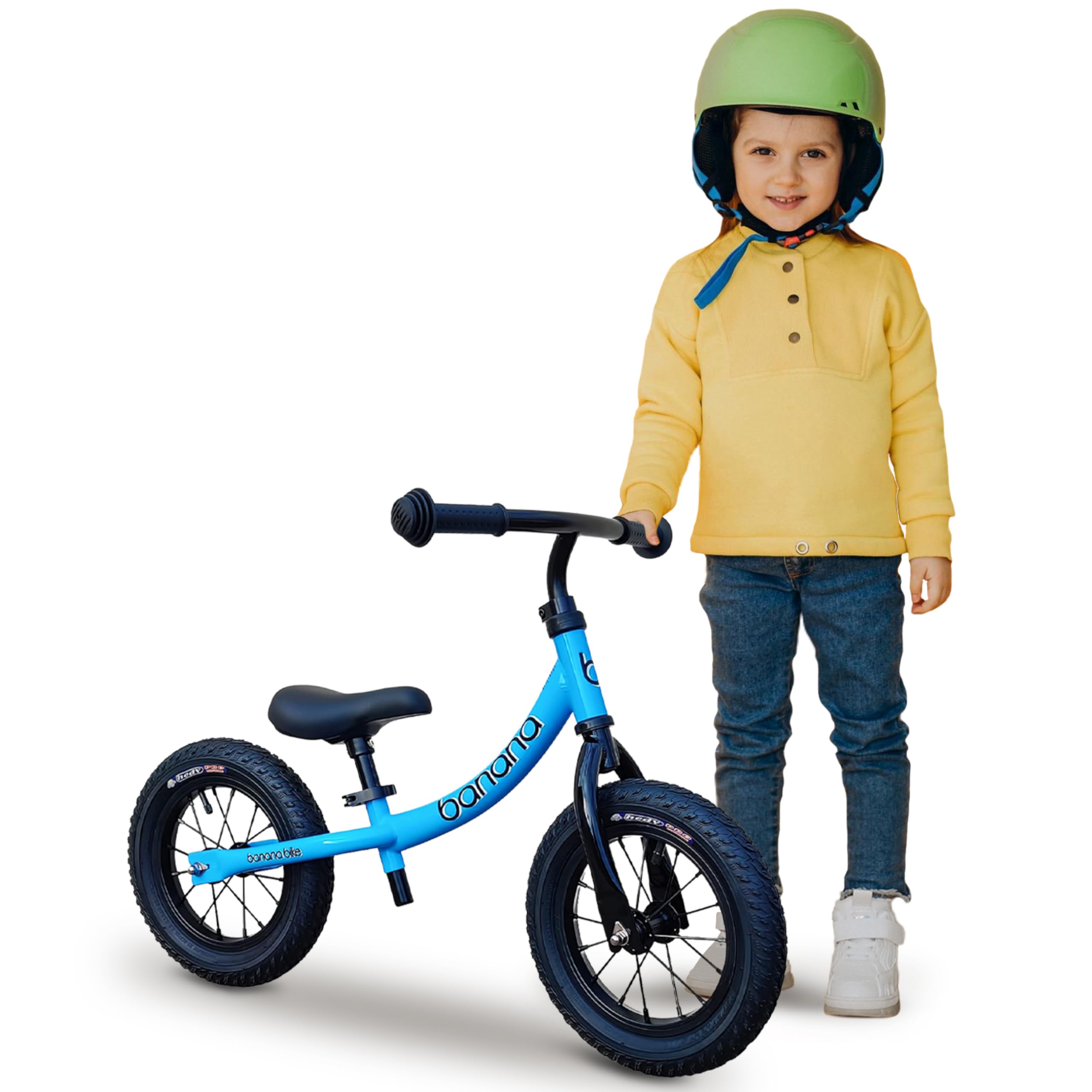 **GT Lightweight Aluminum Balance Bike for Kids 2-5 Years Old - Adjustable Seat & Handlebar, No Pedal Training Bike with 12