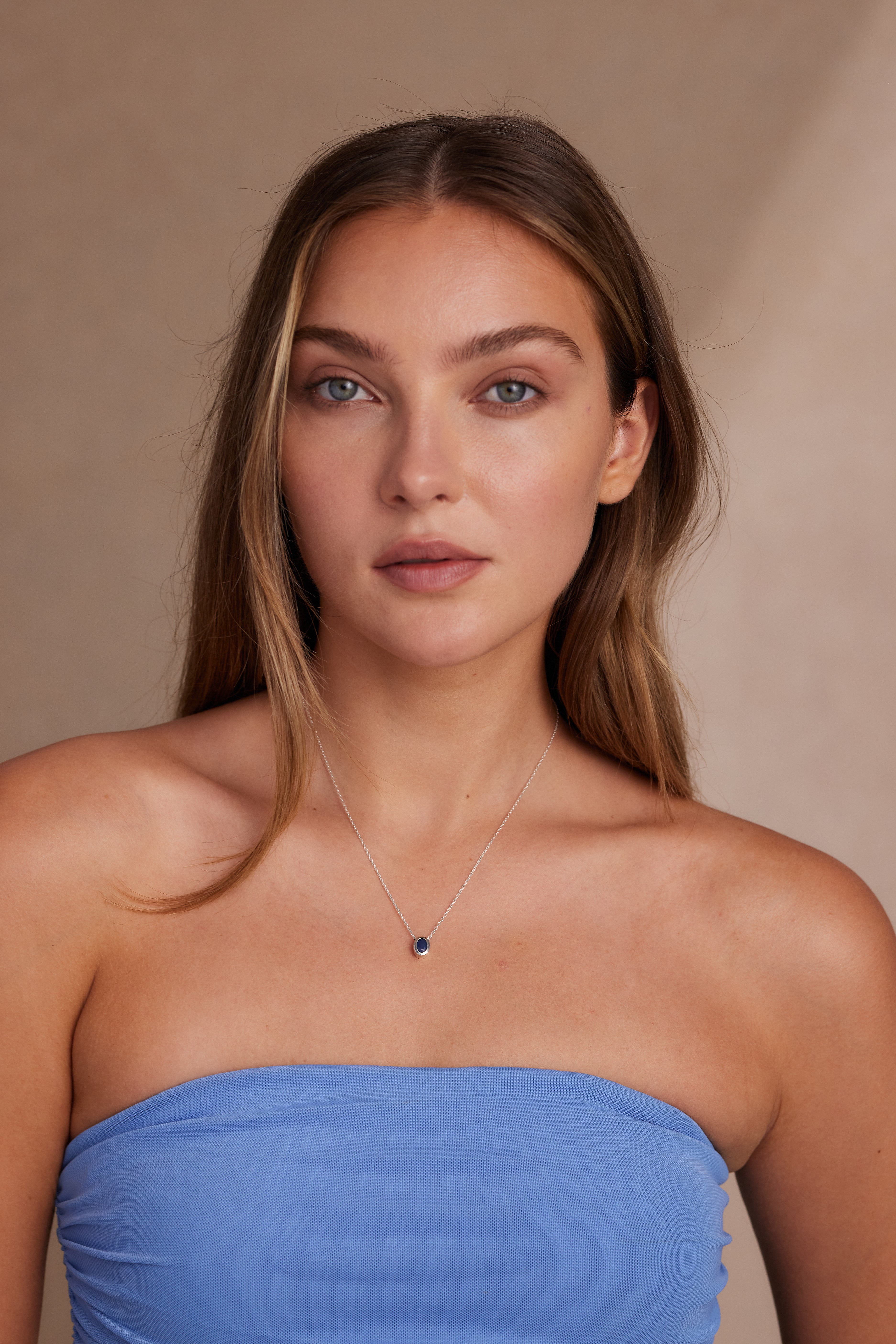 September Sapphire Silver Oval Birthstone Necklace - Elegant Jewelry Gift for Women, Birthday, Anniversary & Special Occasions