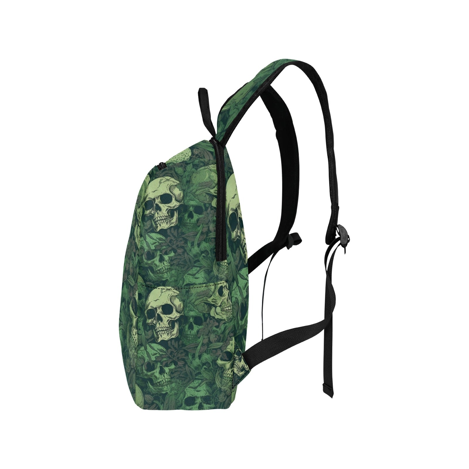 Stylish Green Skulls Lightweight Casual Backpack for Men & Women - Perfect for School, Travel, Work, and Everyday Use
