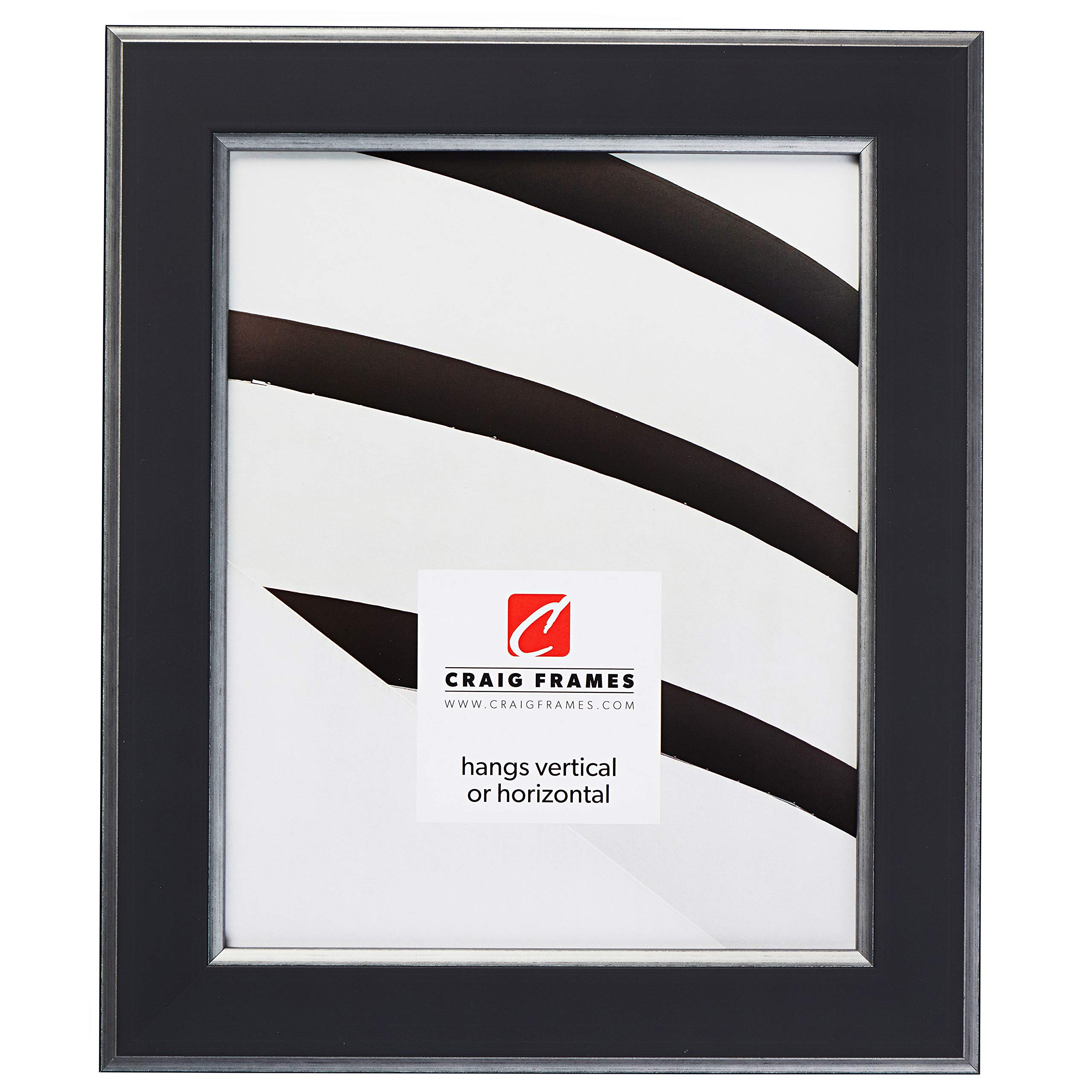 Craig Frames 4x6 Inch Crackle Picture Frame - Black and Silver - Perfect for Wall Decor, Photo Displays, and Home Office Decorations
