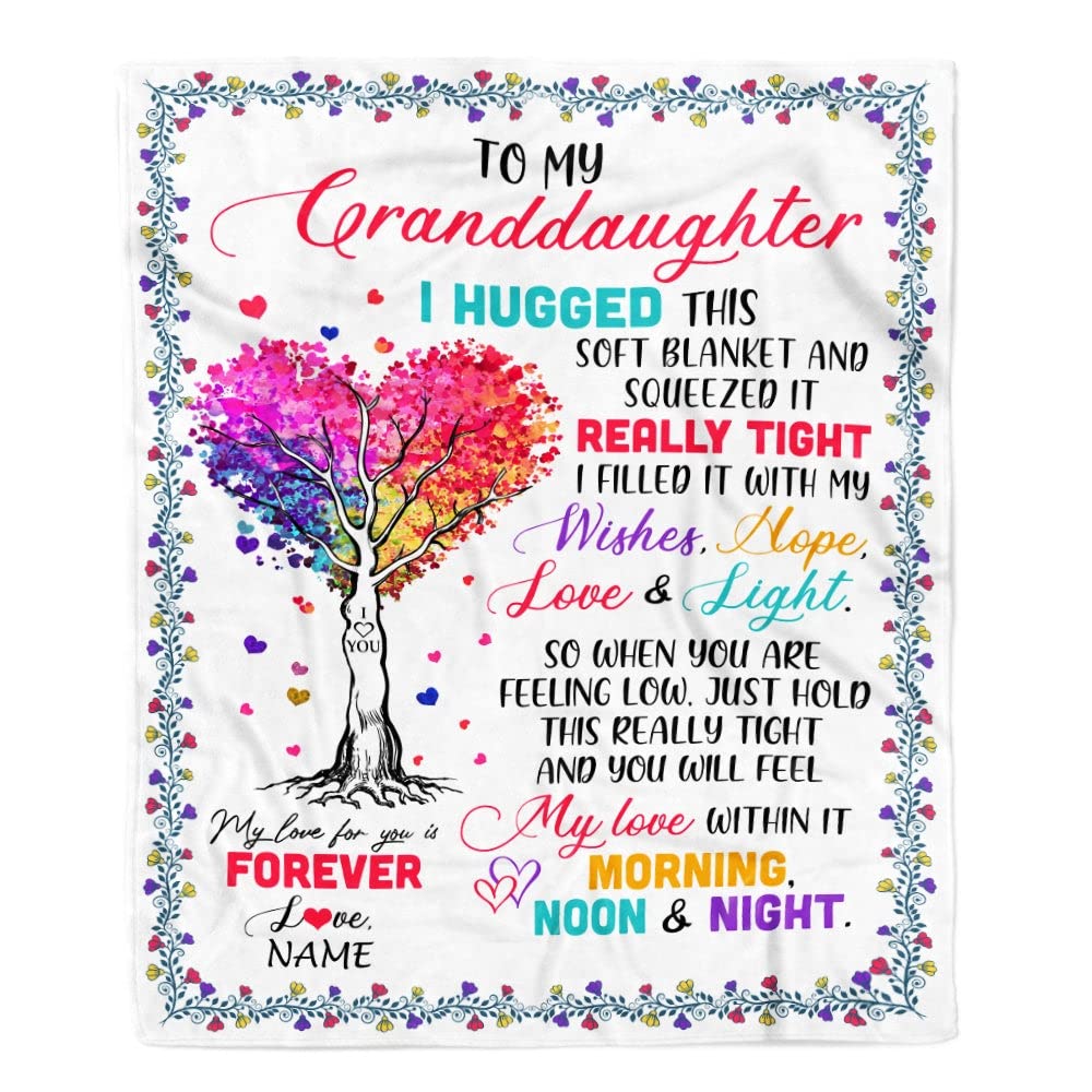 Custom Fleece Blanket for Granddaughter - Soft & Personalized Gift from Grandma, Nana, Mimi or Grandpa - 30x40 Inch Baby Blanket - Birthday, Thanksgiving & Christmas Present - Perfect for Cuddling, Nursery Decor & Special Occasions