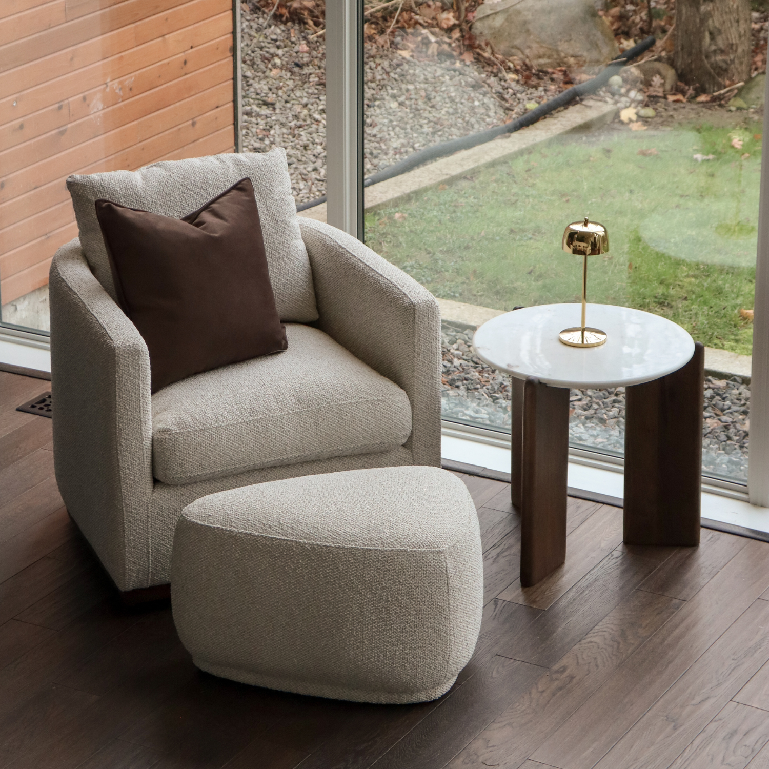 Bellwood Swivel Lounge Chair - 360° Rotating Modern Accent Chair with Tasmin Linen Upholstery for Living Room, Bedroom & Office Comfort
