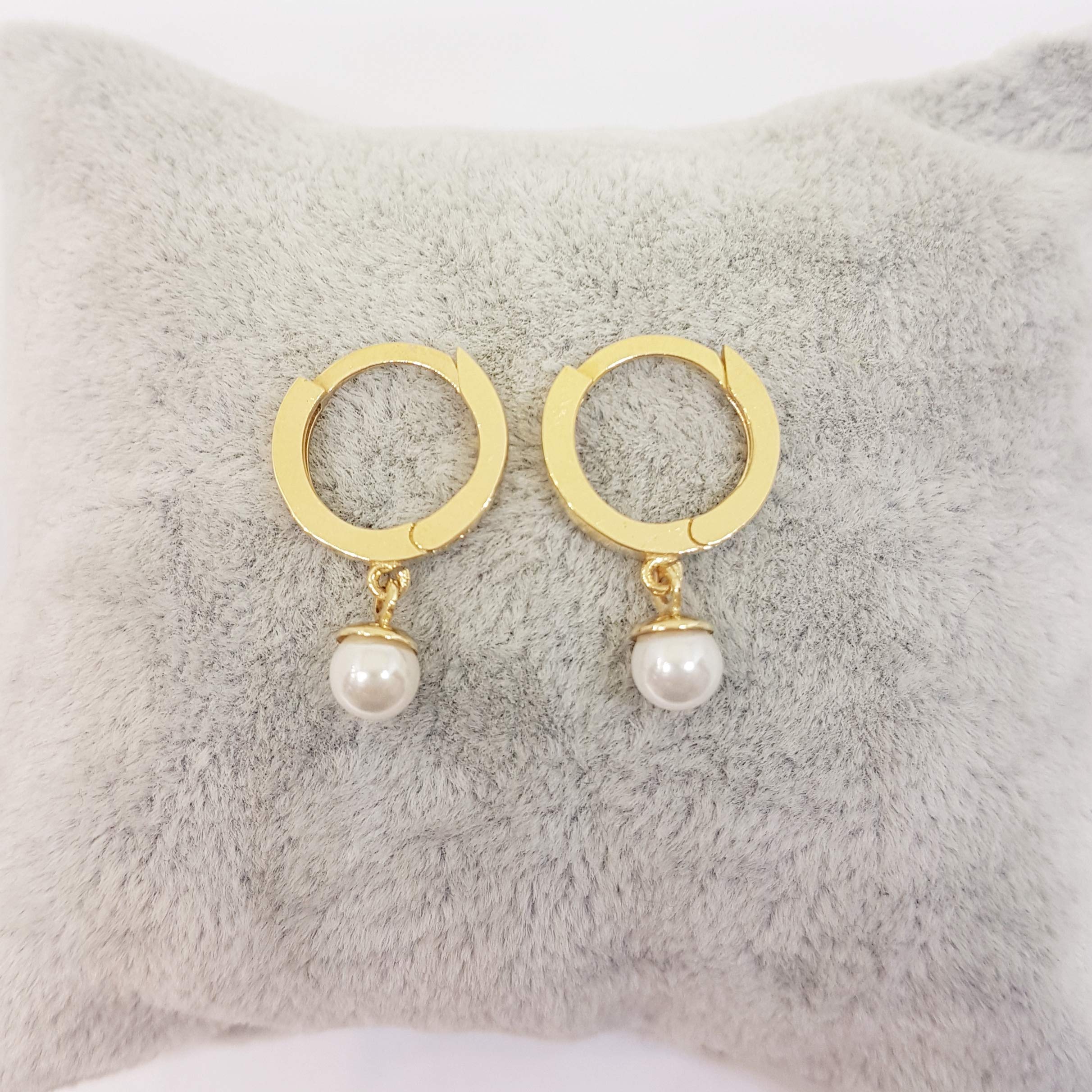 14K Solid Gold Freshwater Pearl Hoop Earrings for Women | 6mm Cultured Pearl Jewelry, June Birthstone Gift for Mom, Wife, Girlfriend | Perfect for Weddings, Anniversaries & Special Occasions