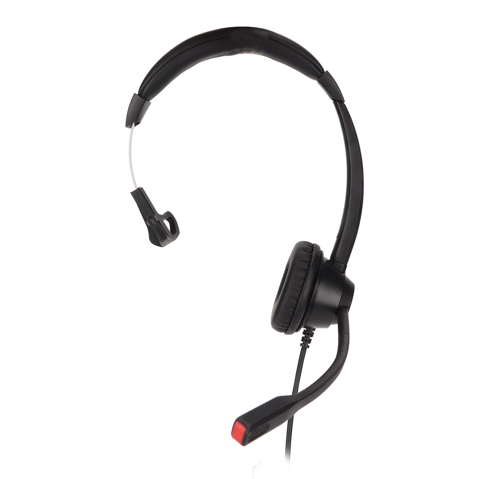 Uxsiya Single Ear Customer Service Headset - Ultra Lightweight Telephone Headset with Mic & Volume Control for Call Centers | Noise Cancelling, Comfortable Design for Office & Remote Work