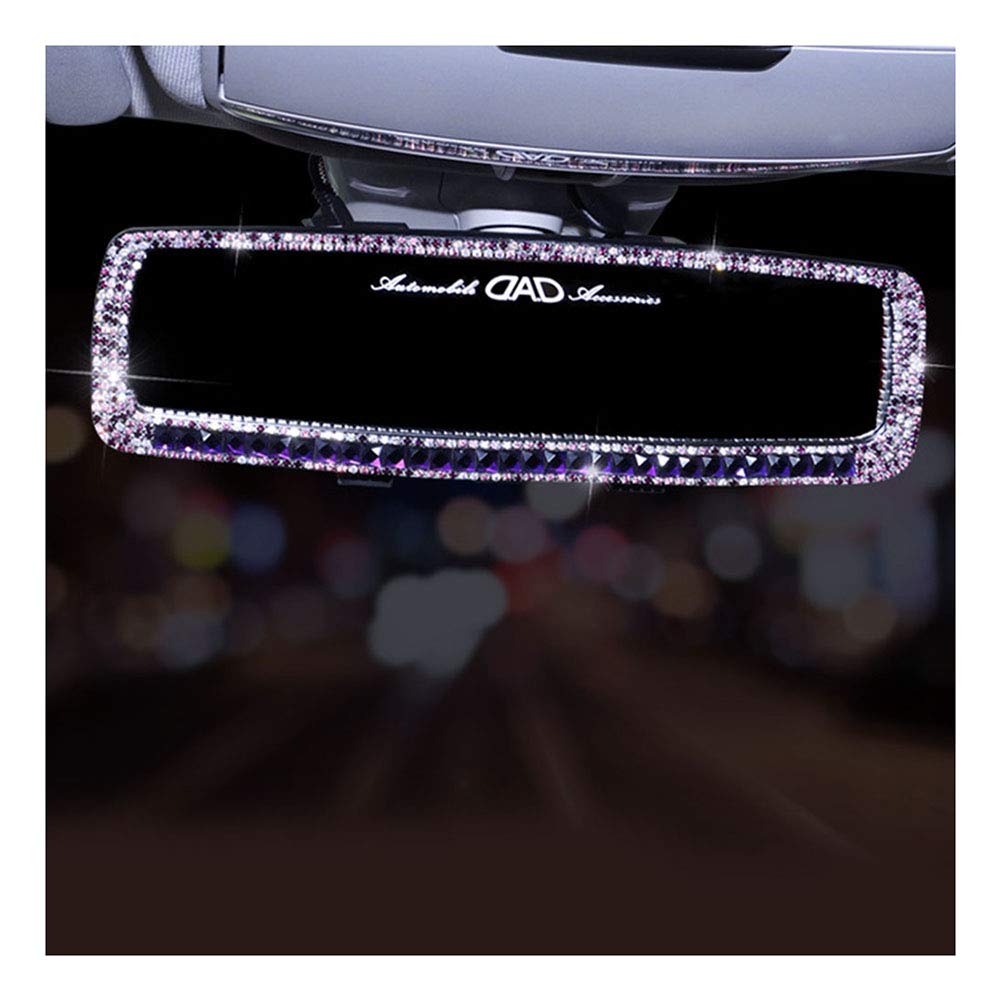Sparkling Rhinestone Car Rearview Mirror Charm - Purple Crystal Auto Accessory for Women | Perfect Gift for Birthday, Graduation & Car Decor