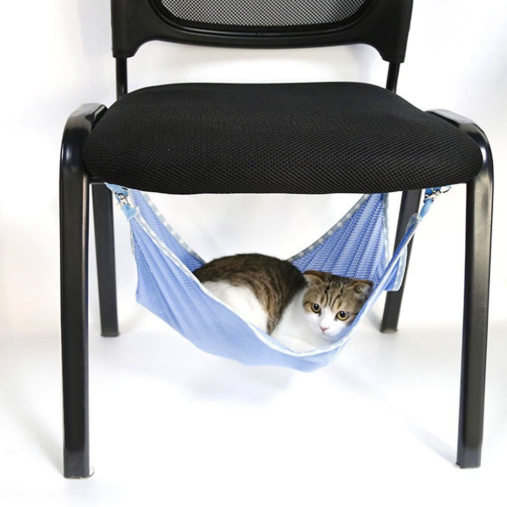 Hanging Cat Hammock Bed with Soft Blanket - Cozy Pet Swing for Cats, Kittens & Ferrets - Indoor/Outdoor Use for Lounging, Napping & Relaxing in Sun or Shade