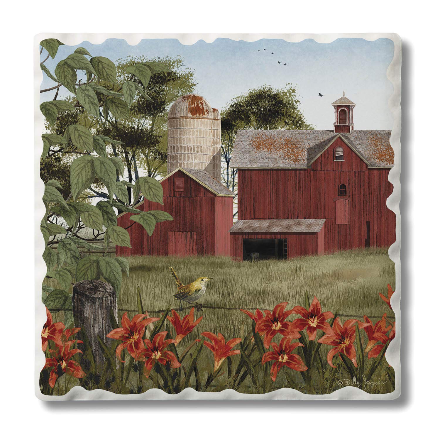Thirstystone Summer Days Single Tumbled Tile Coaster Set - 4