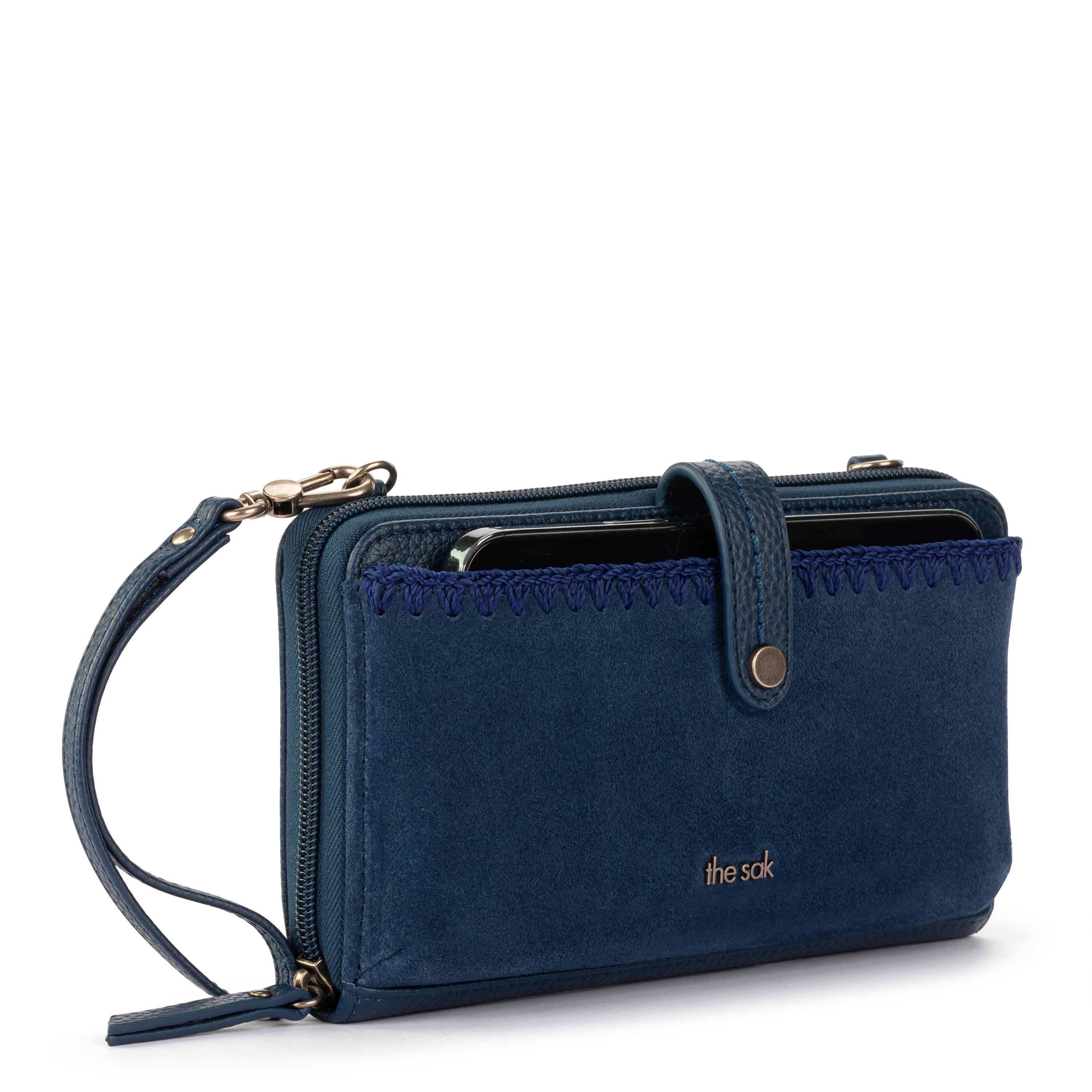 Premium Iris Smartphone Wallet - Genuine Leather & Indigo Suede Case with RFID Protection - Perfect for Everyday Use, Travel & Contactless Payments