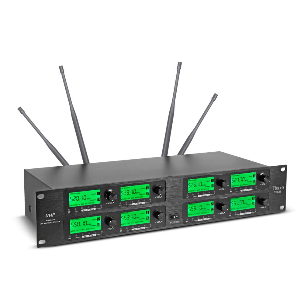 WENWEN 8-Channel UHF Wireless Microphone System - 4 Handheld Mics, 4 Headsets, 4 Lavalier Bodypacks & 4 Lapel Mics for Karaoke, Church, Conference, Wedding & Party | Professional Audio Equipment for Singing, Public Speaking & Events
