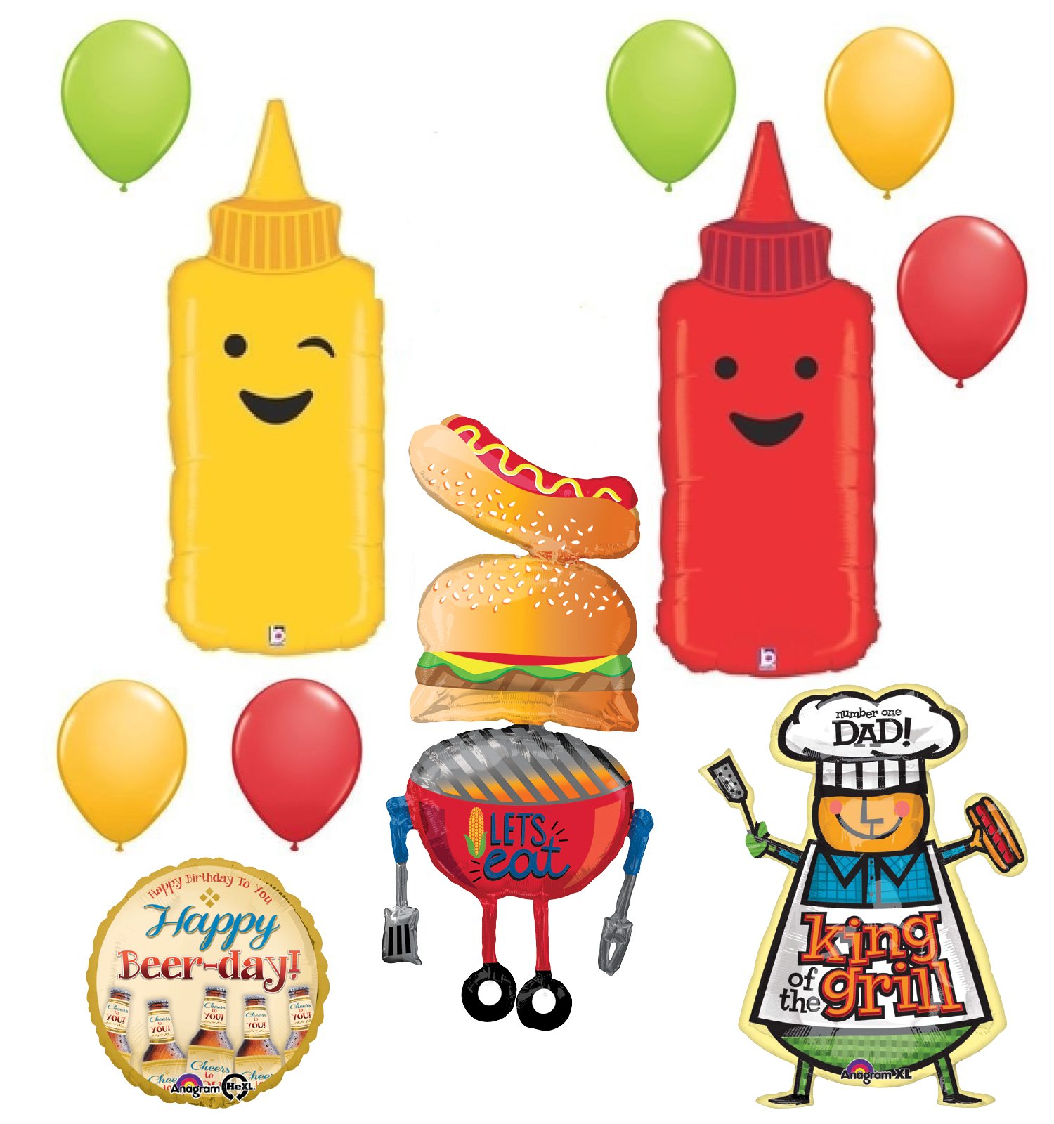 Father's Day & Dad's Birthday Party Supplies - BBQ Balloon Decorations for Backyard Celebrations, Outdoor Grilling Parties & Family Gatherings