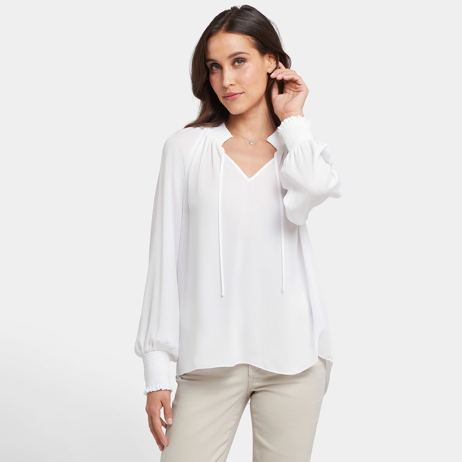 Gemma Blouse in Optic White - Elegant Women's Fashion Top for Work, Date Night & Special Occasions