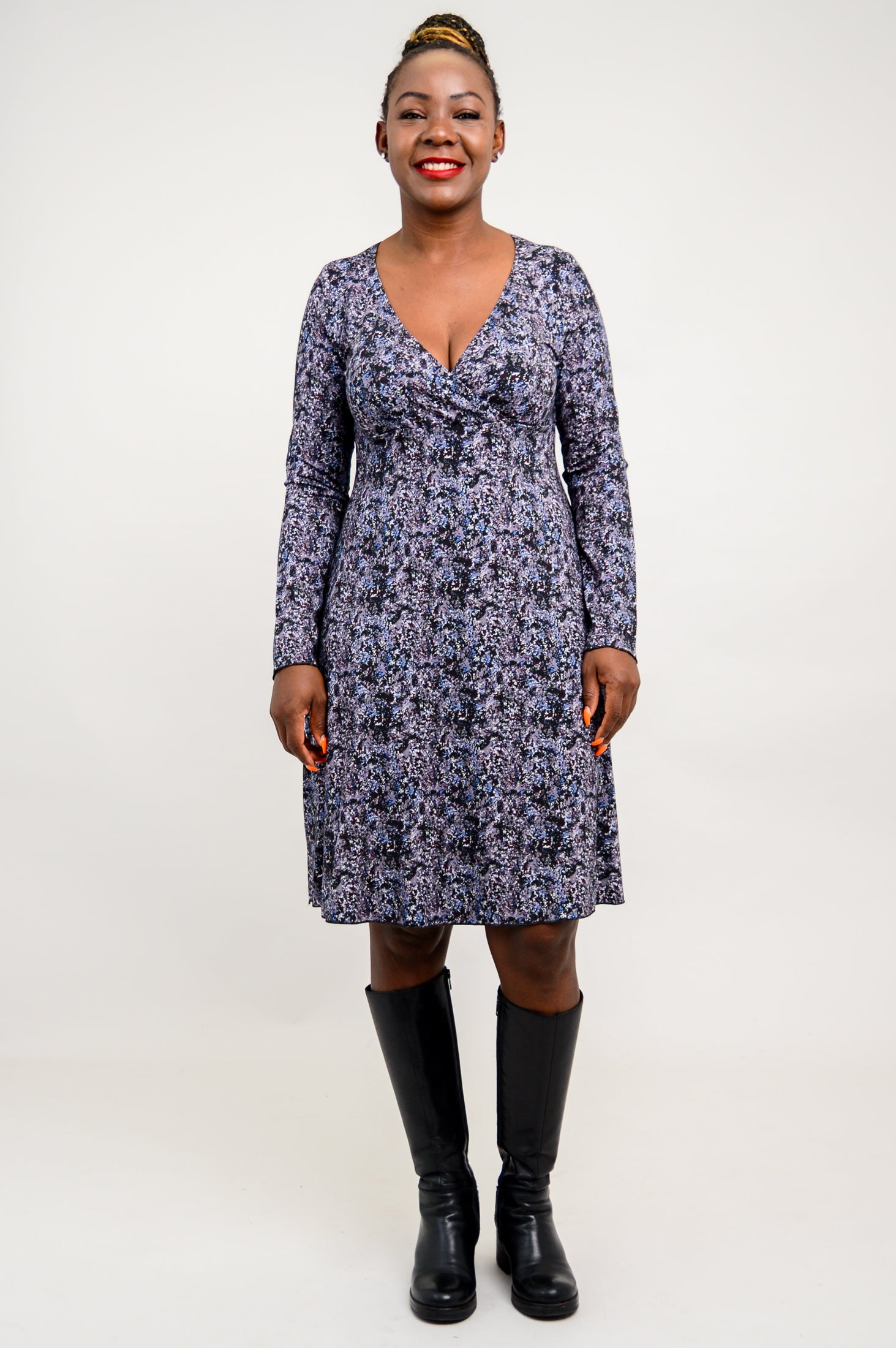 Denver Dress in Blue Space - Eco-Friendly Bamboo Fabric - Perfect for Casual Outings & Summer Vacations