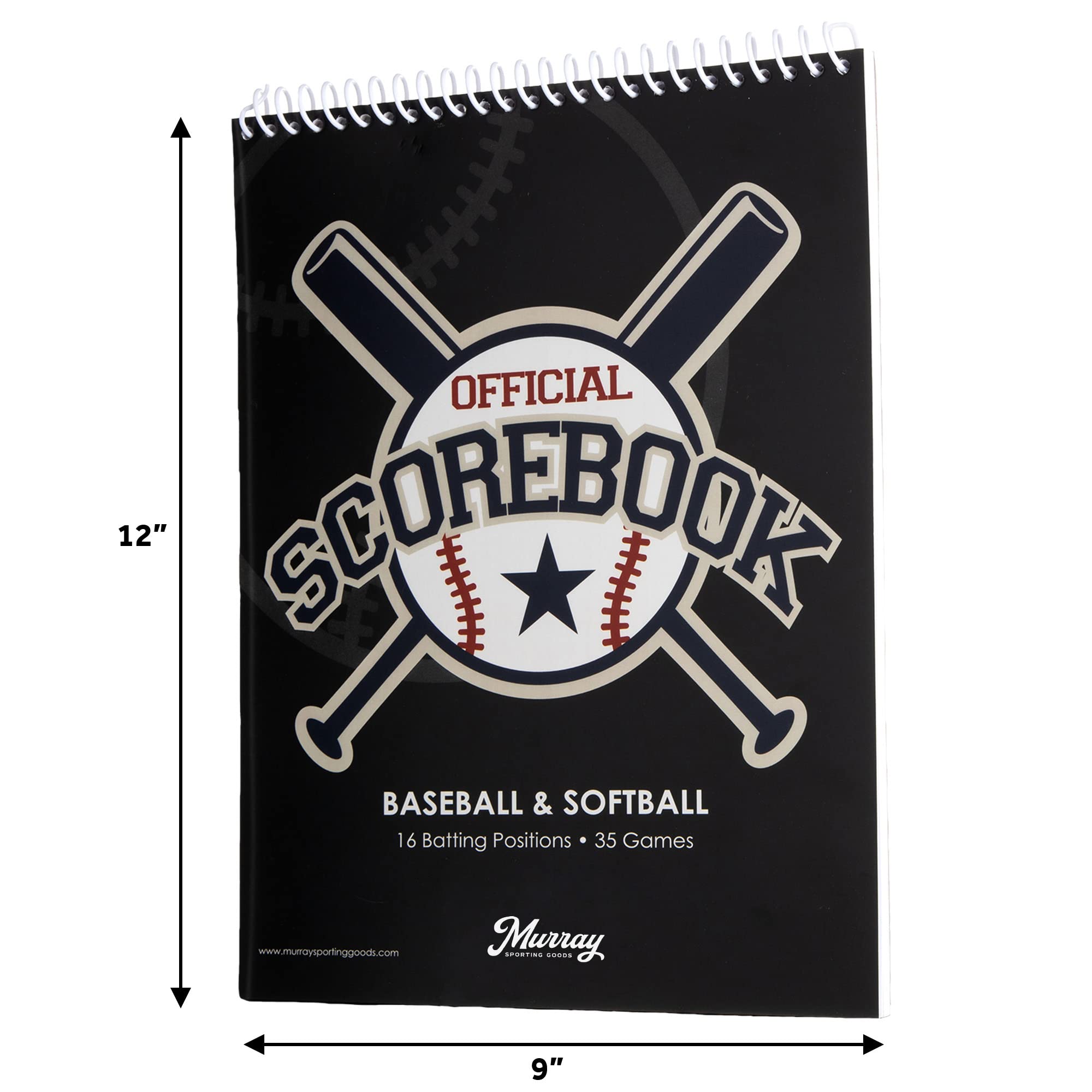 Murray Sporting Goods Baseball & Softball Scorebook - 5-Pack Scorekeeping Book for 35 Games | Track Stats for Adult, Youth & Little League | Perfect for Coaches, Umpires & Tournament Organizers