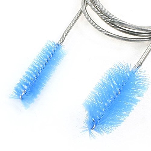 Yueton Stainless Steel Aquarium Water Filter Pipe & Air Tube Hose Cleaning Brush - Flexible Double-Ended 61-Inch Brush for Fish Tank Maintenance & Accessories