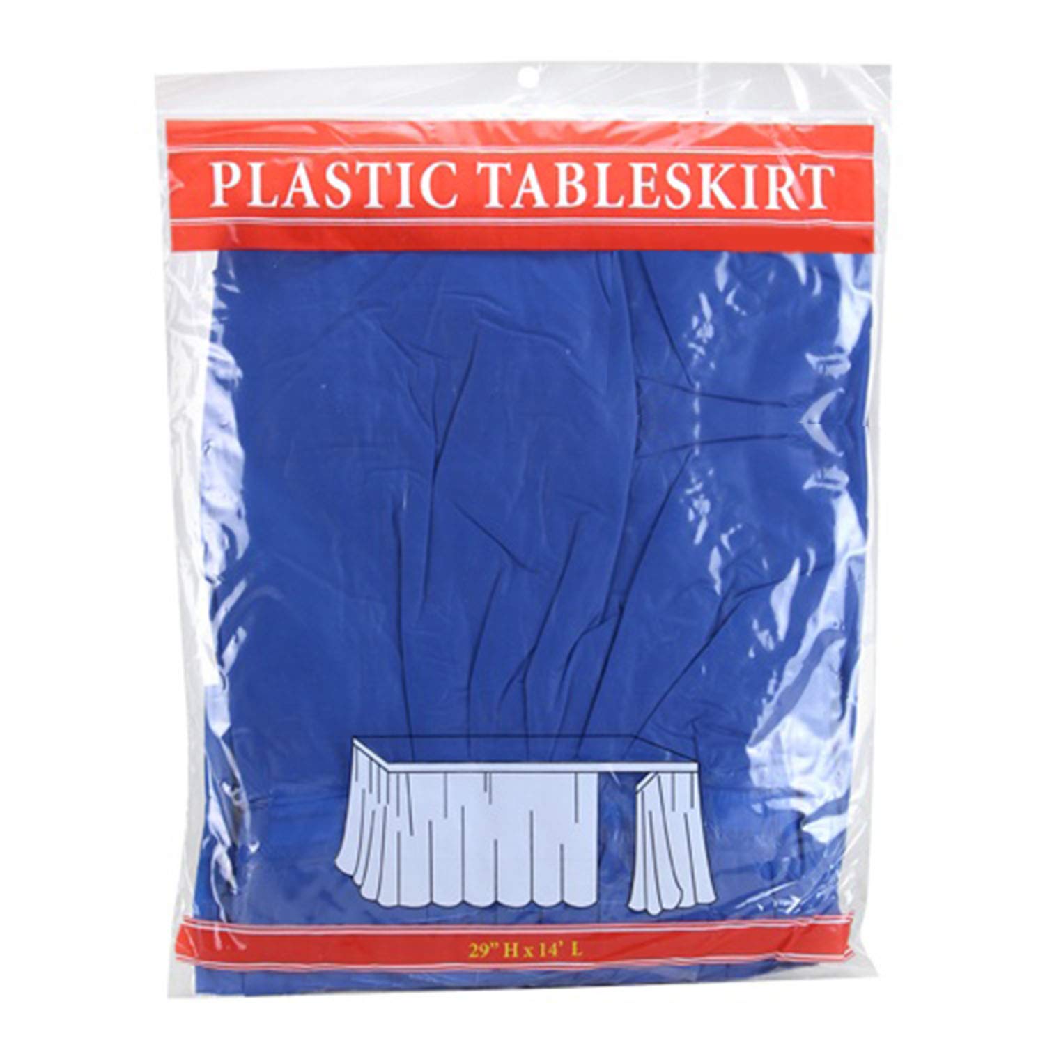 Tigerchef Blue 12 Pack 14-inch x 29-inch Plastic Table Skirts - Durable Table Decor for Rectangle & Round Tables - Perfect for Weddings, Parties, Banquets & Events