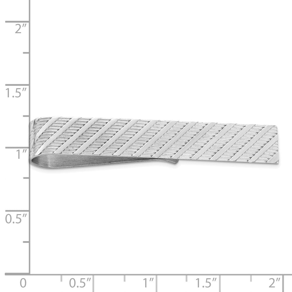 Premium Sterling Silver Rhodium-Plated Tie Bar Clip for Men - Elegant Wedding, Anniversary & Birthday Gift - Perfect for Formal Events, Business Meetings & Special Occasions
