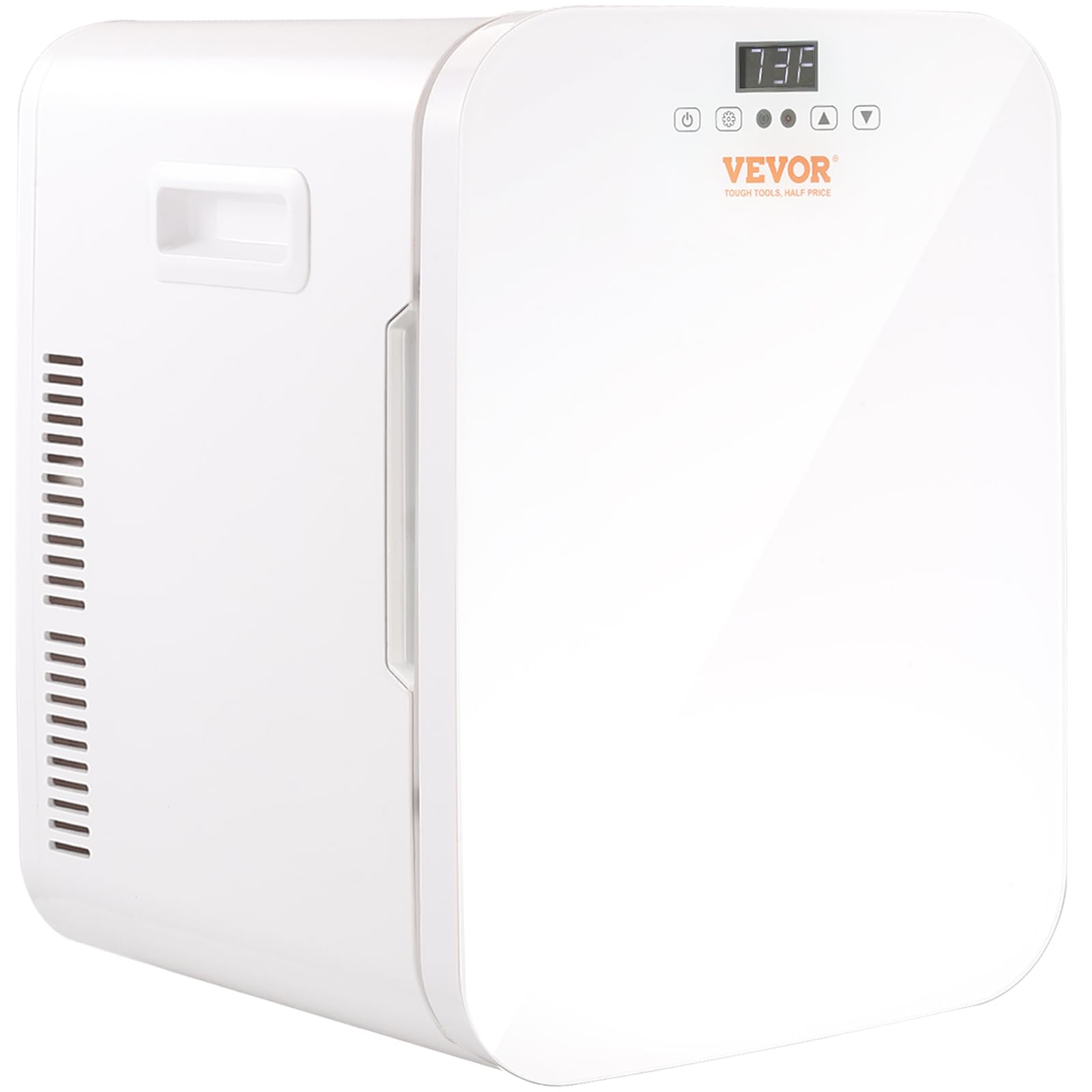 VEVOR 20L Mini Fridge with Temperature Control Touch Screen - Portable Skincare & Beverage Cooler for Cosmetics, Drinks, Milk - Perfect for Bedroom, Office, Car, Dorm - AC/DC Compact Refrigerator (White) - Ideal for Storing Skincare Products, Drinks & Snacks On-The-Go