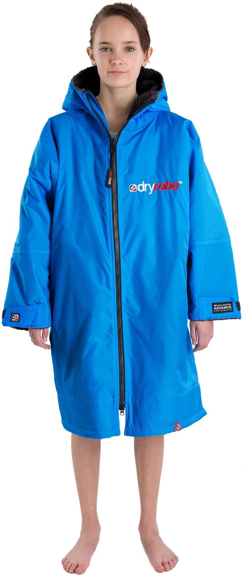 Dryrobe Advanced Kids Long Sleeve Changing Robe - Waterproof Beach Changing Robe for Swimming, Surfing & Outdoor Activities