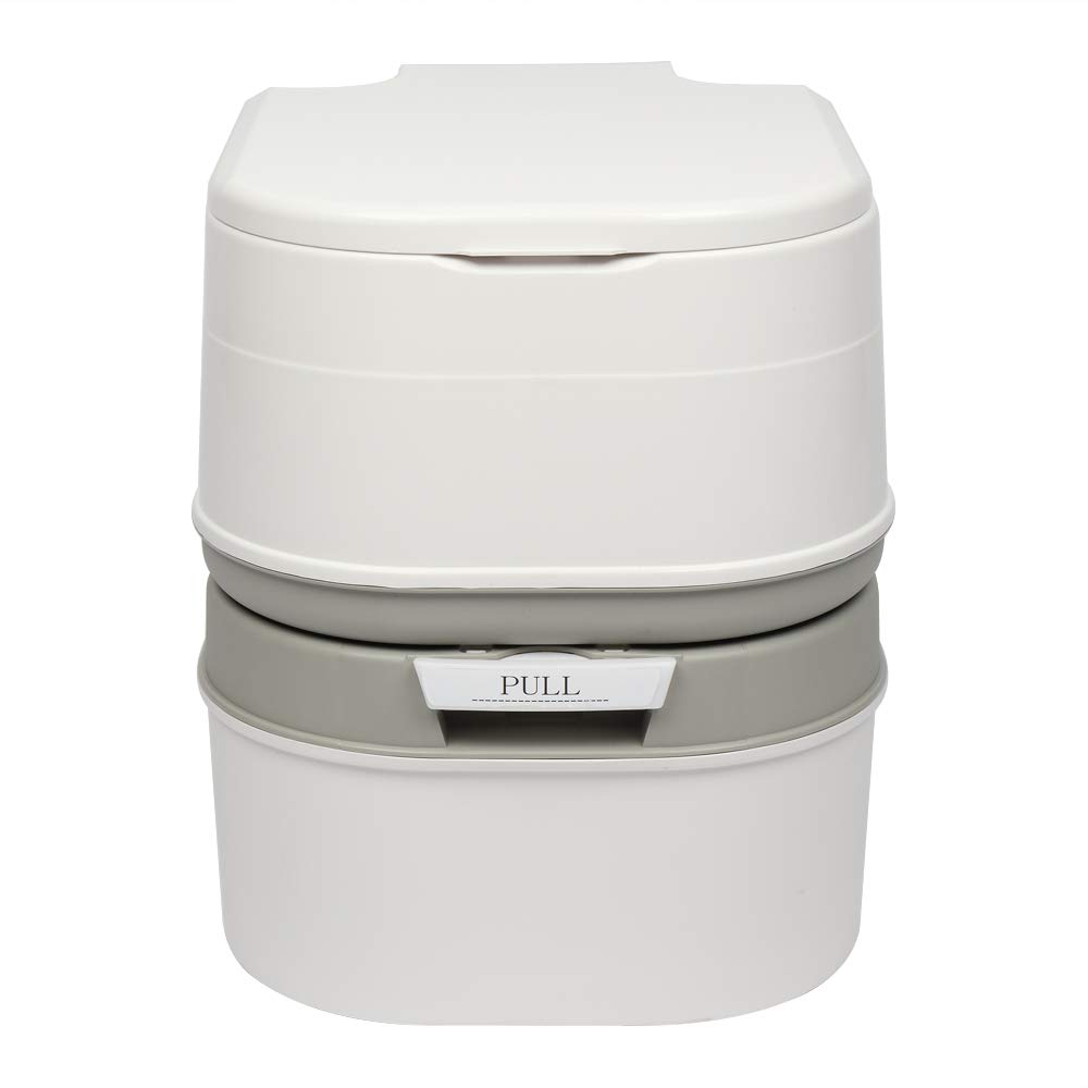 MengK 24L Portable Removable Flush Toilet - White Porcelain Camping Toilet for RV, Boat, Travel & Outdoor Adventures