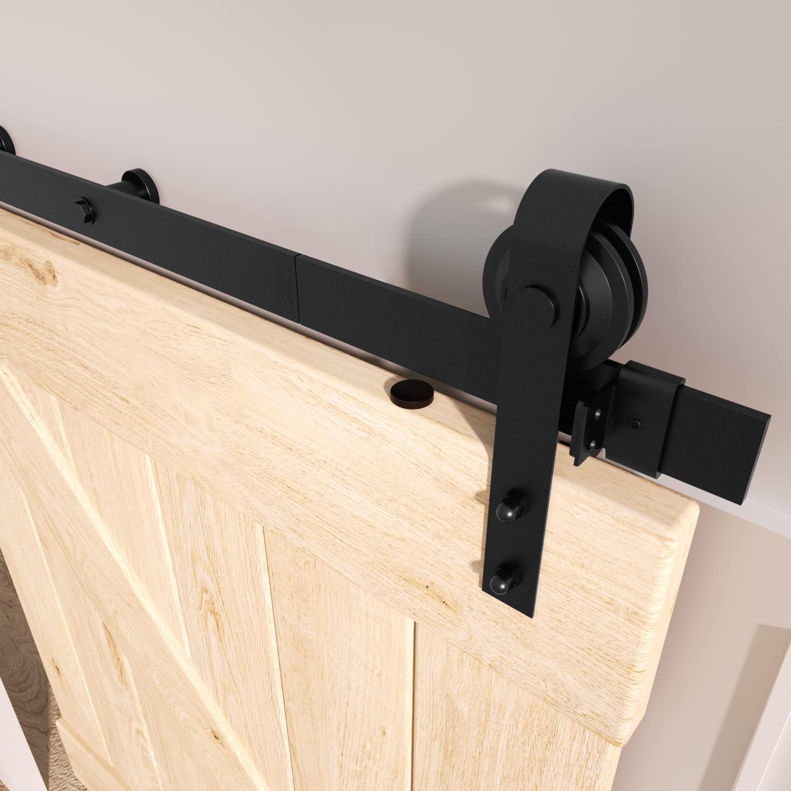 6.6Ft Sliding Barn Door Hardware Kit - Easy to Install, Smooth & Quiet Operation for Low Ceiling - Modular Track with Stable Connection - Perfect for Bedroom, Closet, or Farmhouse Style Doors