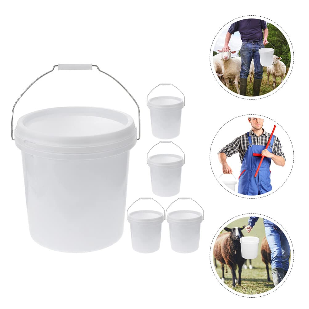 LIFKOME 5-Pack 2L Plastic Paint Buckets with Lids & Handles - Empty Paint Storage Cans for Arts, Crafts, DIY Projects, Party Favors - Perfect for Home Painting, School Projects, and Workshop Organization