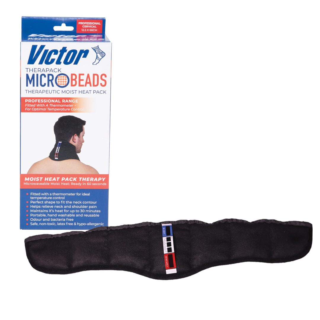 Victor Microbeads Professional Heat Pack for Neck Pain Relief - Reusable Microwaveable Cervical Heating Pad for Muscle Relaxation & Tension Relief - Perfect for Office, Travel & Home Use