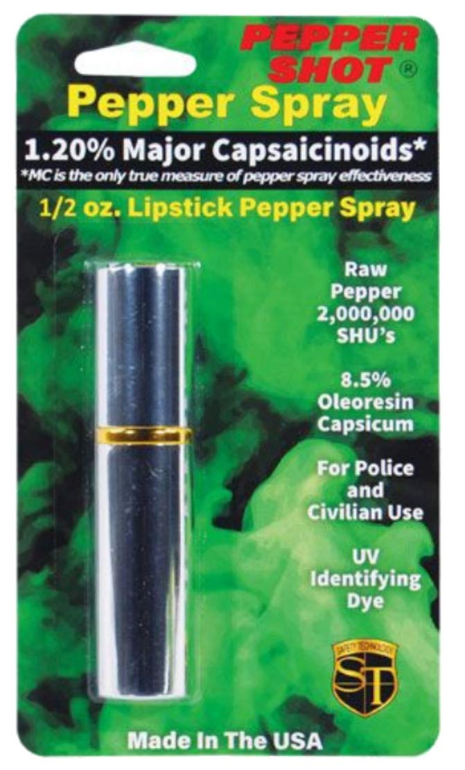 Self-Defense Lipstick Pepper Spray - Silver | Compact & Discreet Personal Safety Protection for Women | Perfect for Night Out, Jogging, or Travel