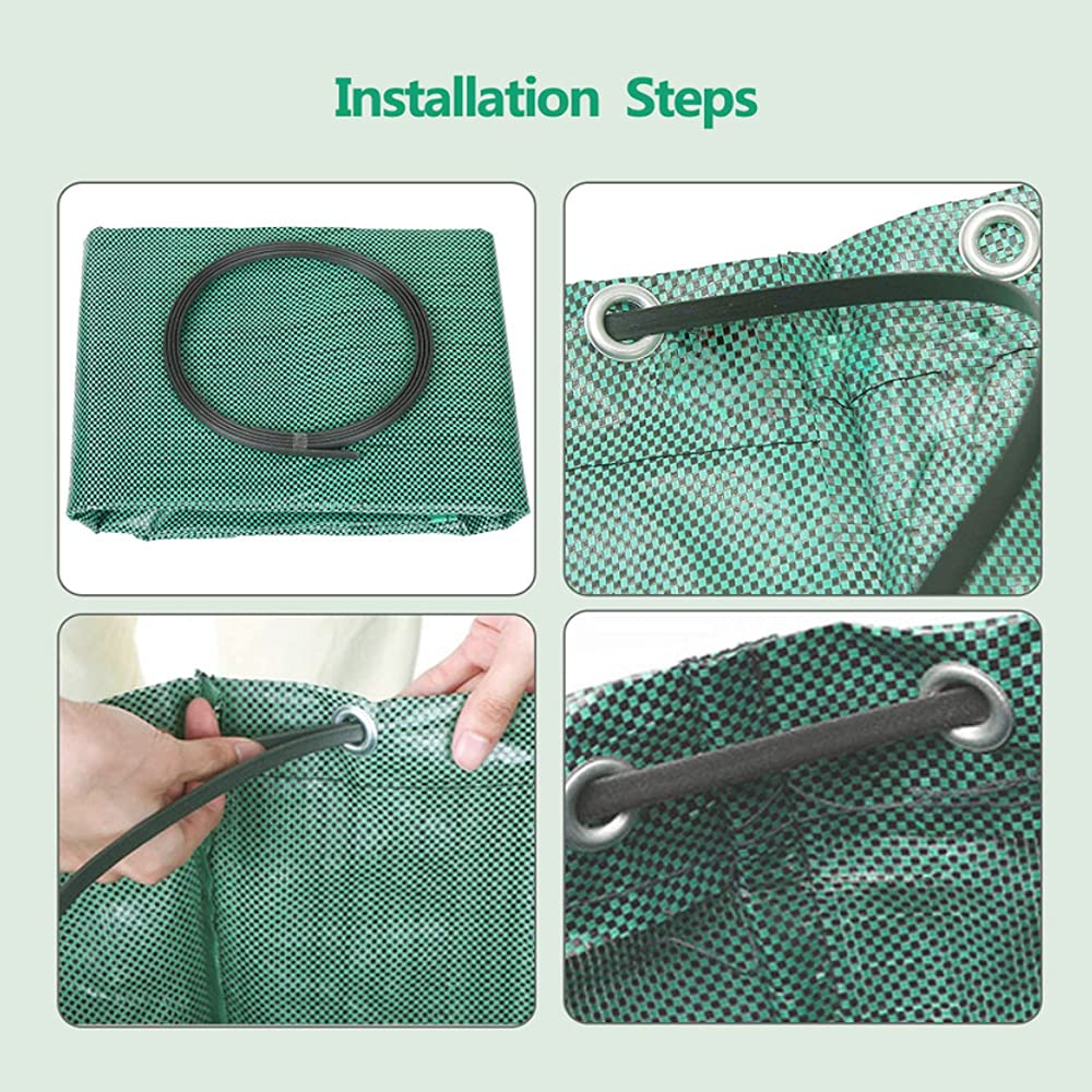 CFH-ALLEZ 1 Pair Heavy Duty Lawn Claws for Gardening - Leaf Rake Scoop & Garden Waste Collector with 72 Gallon Reusable Trash Bags (Green) - Perfect for Yard Cleaning, Fall Leaf Collection, and Outdoor Waste Management