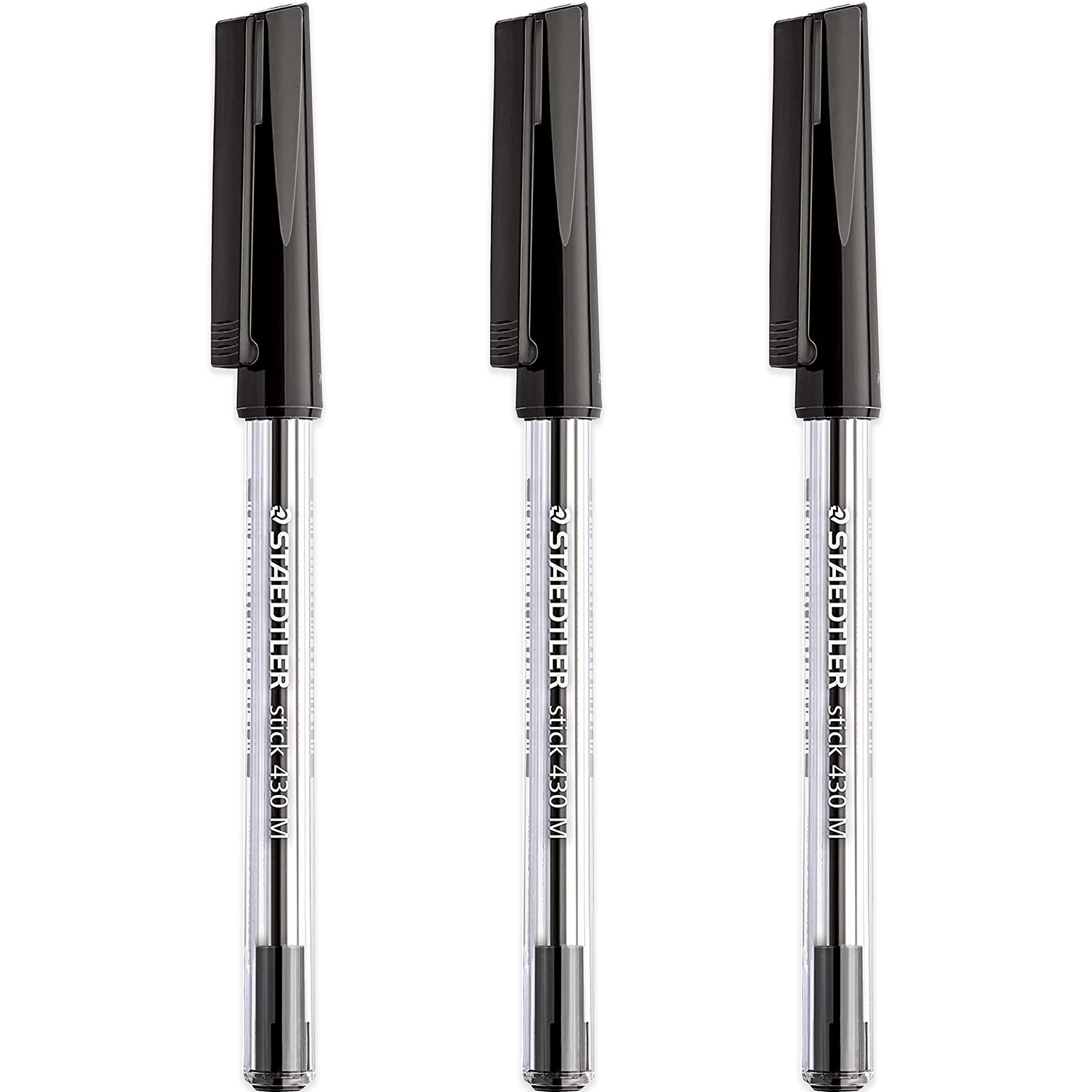 STAEDTLER 430 Medium 0.5mm Ballpoint Pens - Smooth Writing Pens with Black & Blue Ink - 6-Pack for Office, School & Everyday Use