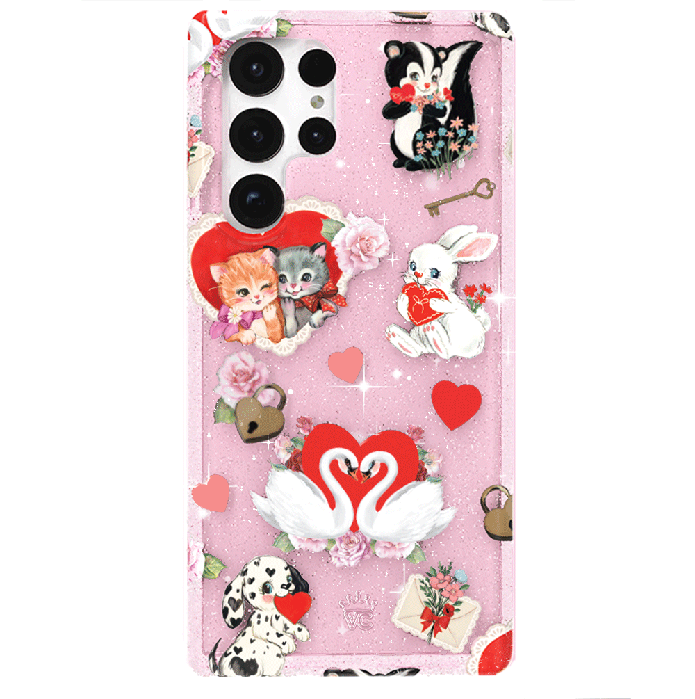 Samsung Galaxy Phone Case with Love Letter Glitter Design - Perfect for Valentine's Day Gifts & Everyday Stylish Protection