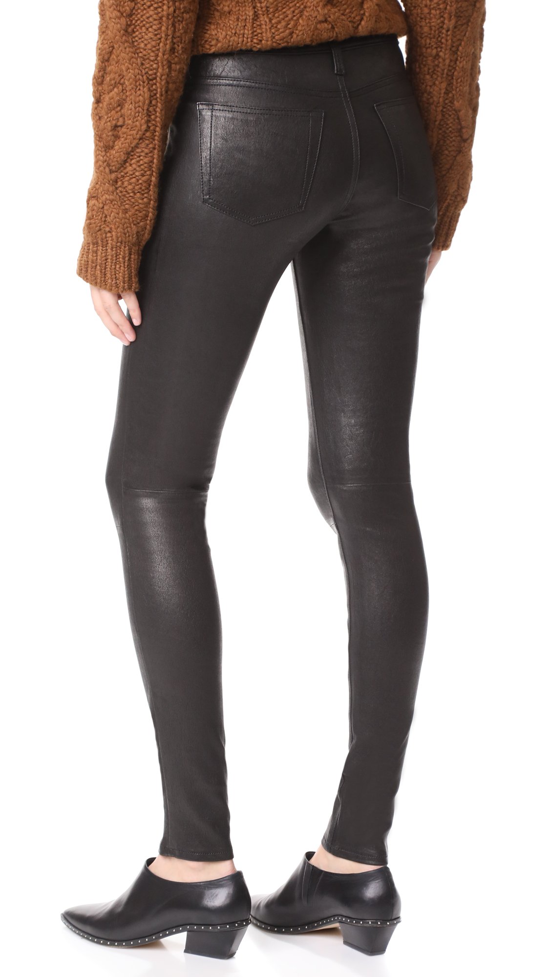 AG Jeans Women's Super Skinny Leather Leggings - High Waist Stretch Faux Leather Pants for Casual Wear, Night Out & Everyday Fashion