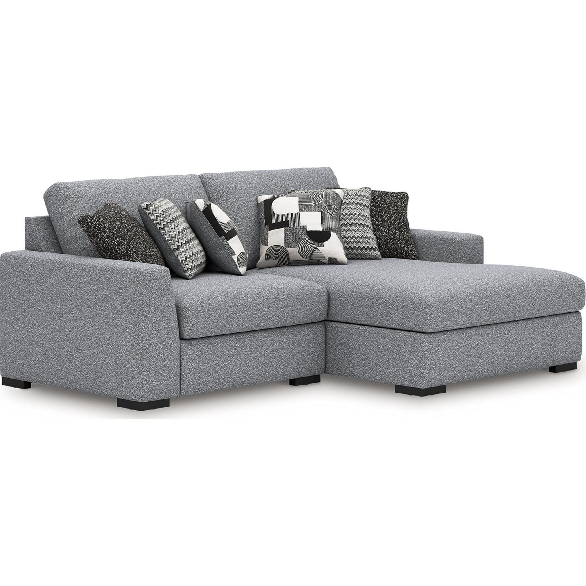 Bealton 2-Piece Sectional Sofa with Chaise Lounge - Modern L-Shaped Couch in Salt & Pepper Fabric - Perfect for Living Room, Family Room & Small Spaces