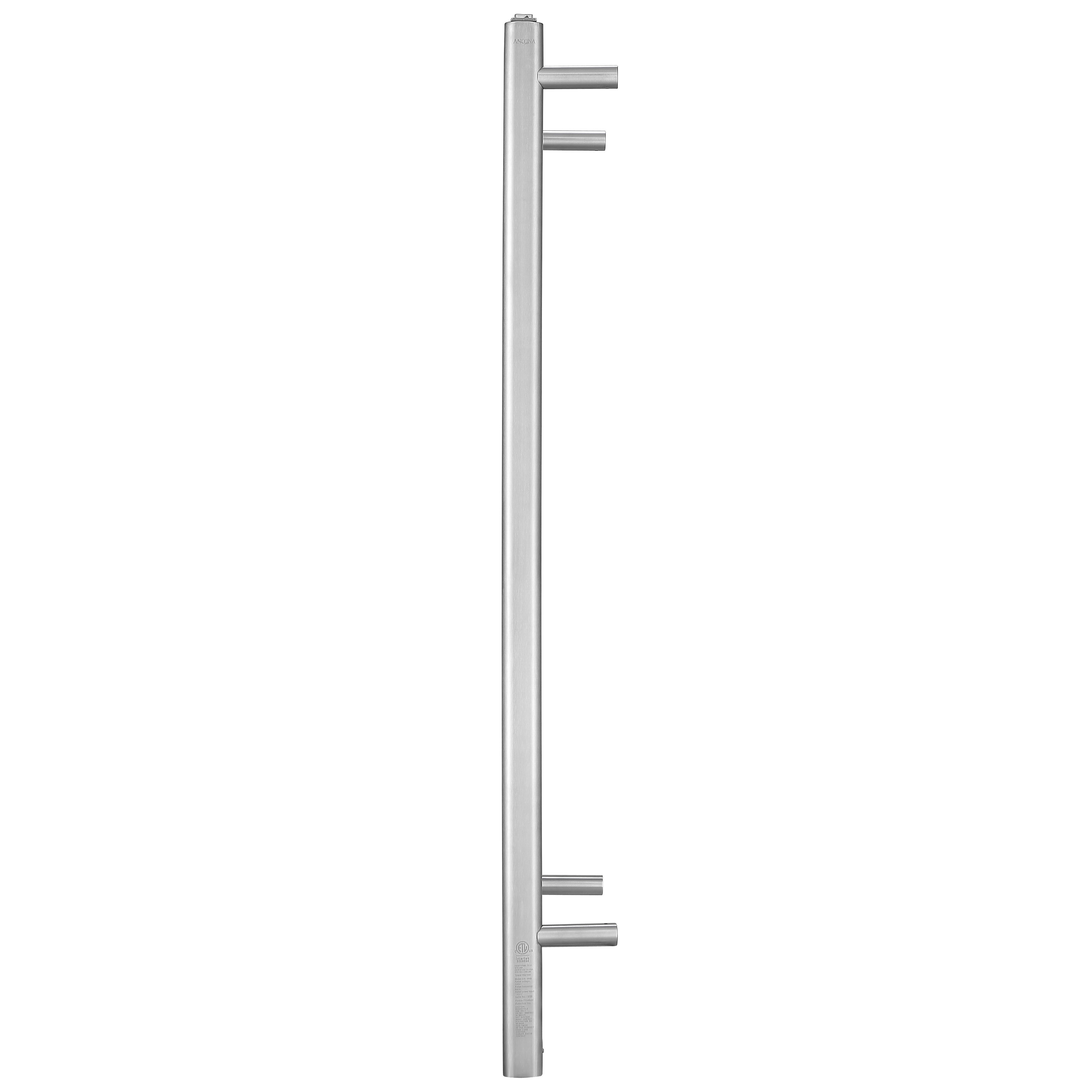 Prima Dual XL 12 Bar Hardwired & Plug-In Electric Towel Warmer - Brushed Stainless Steel - Perfect for Bathrooms, Spas & Luxury Homes