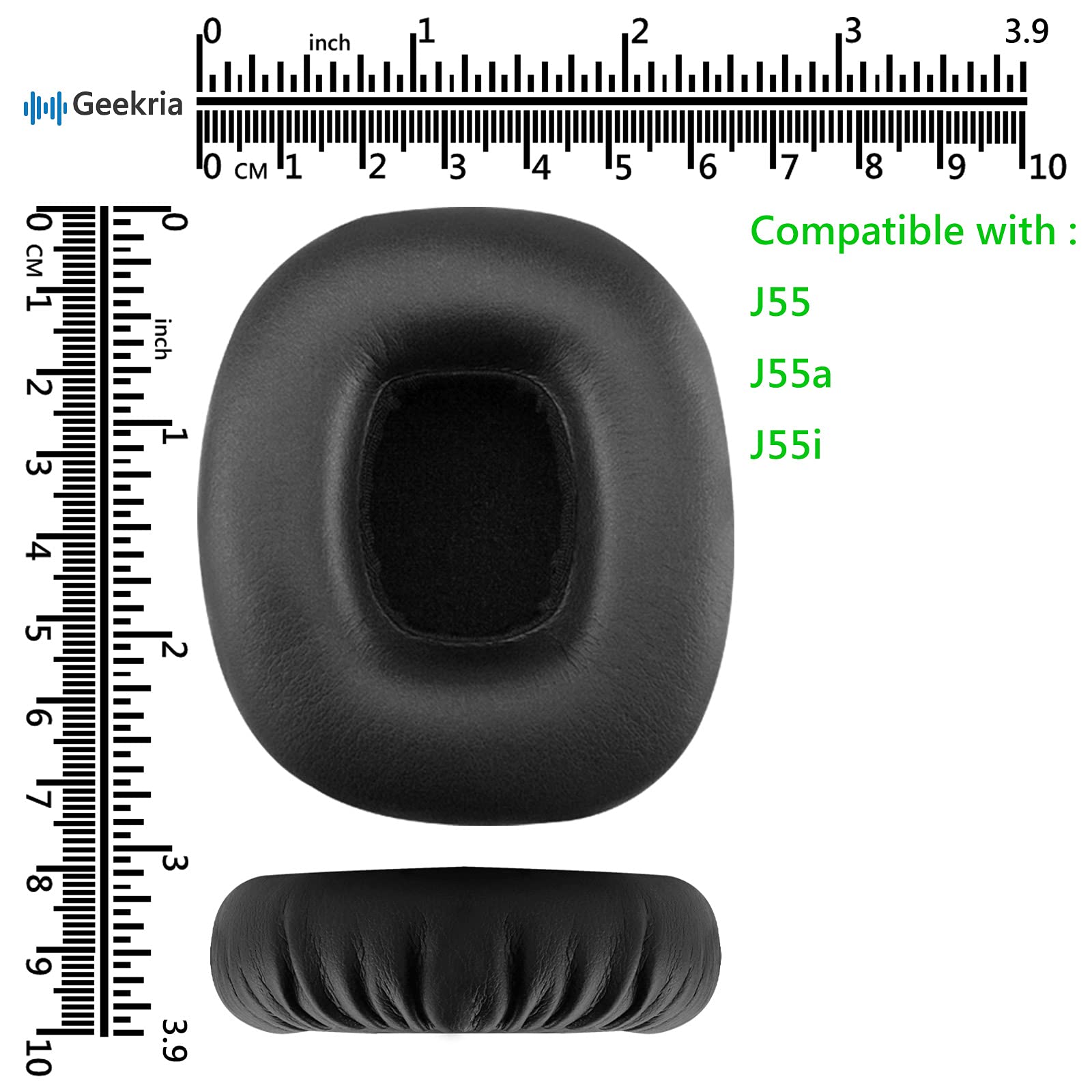 Geekria QuickFit Replacement Ear Pads for JBL J55 J55a J55i J56BT Headphones - Premium Memory Foam Ear Cushions & Earpads for Comfort & Noise Isolation - Perfect for Gaming, Music & Travel (Black)
