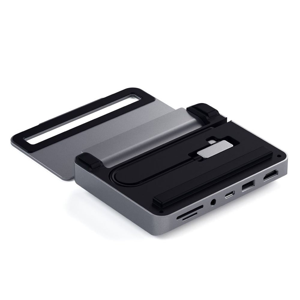 Satechi Aluminum Stand Hub for iPad Pro & Tablets - Space Grey | USB-C Hub with Charging Port | Perfect for Home Office & Remote Work