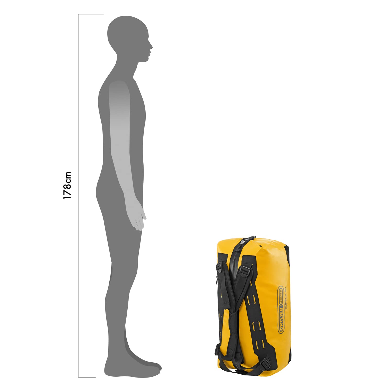 ORTLIEB Waterproof Duffel Bag - Sun Yellow, 40L Travel Duffle Bag for Outdoor Adventures, Gym, Camping & Hiking - Lightweight & Durable Carry-On Luggage