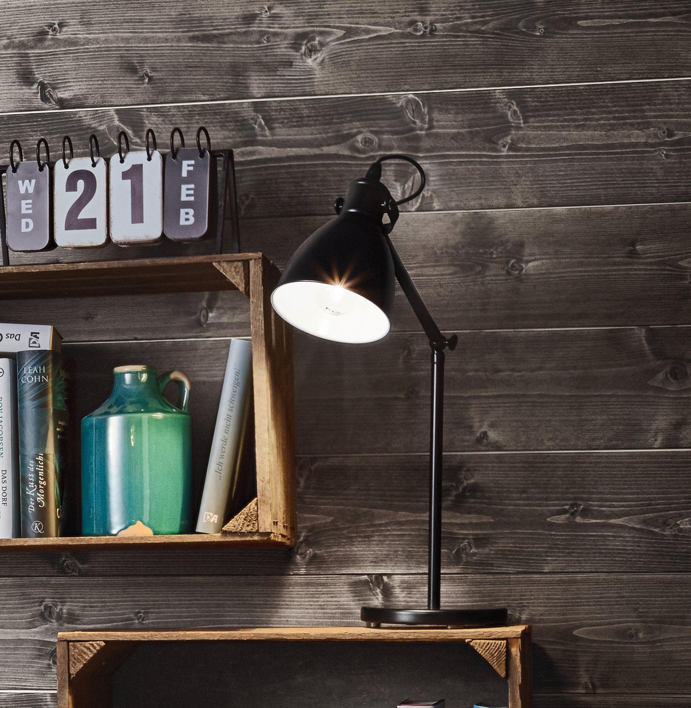 Eglo Priddy Adjustable Black Table Lamp - Modern Desk Light for Home Office, Bedroom & Living Room - Dimmable LED Lighting with Flexible Neck - Perfect for Reading, Studying & Workspace Illumination