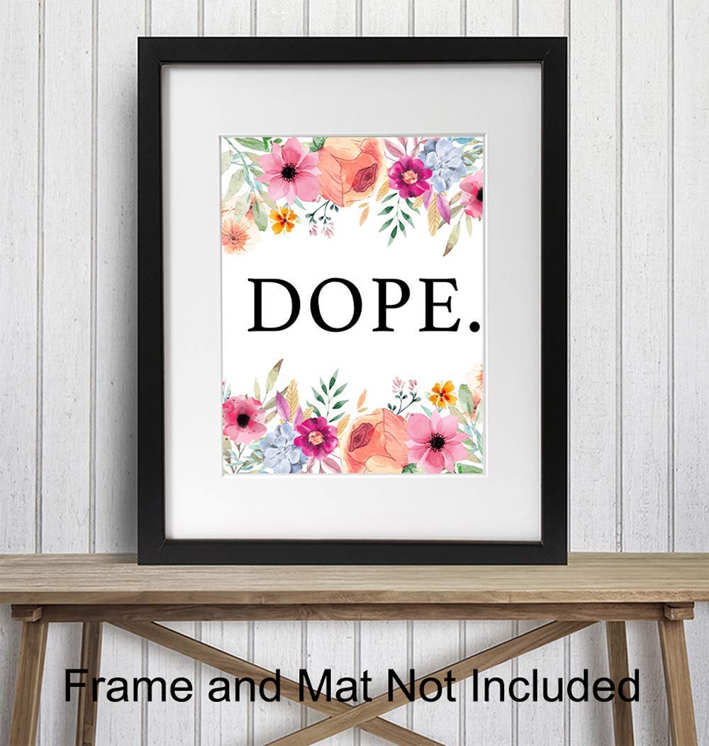 Dope Wall Art Poster - Modern Contemporary Home Decor for Bedroom, Living Room, Office & Dorm - Perfect Gift for Cannabis & 420 Enthusiasts - 8x10 Unframed Print - Ideal for Stoner Aesthetic & Bohemian Spaces