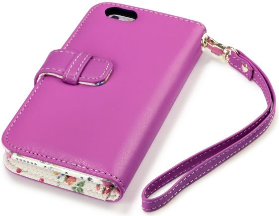 Apple iPhone 6 Plus / 6S Plus Wallet Case with Card Slots - Floral Pink Design for Women, Perfect for Everyday Use & Travel Protection