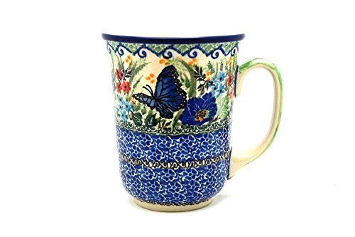 Authentic Polish Pottery Mug - 16oz Handmade Bistro Coffee Cup - Unikat Signature U4600 - Perfect for Home, Office & Gift Giving