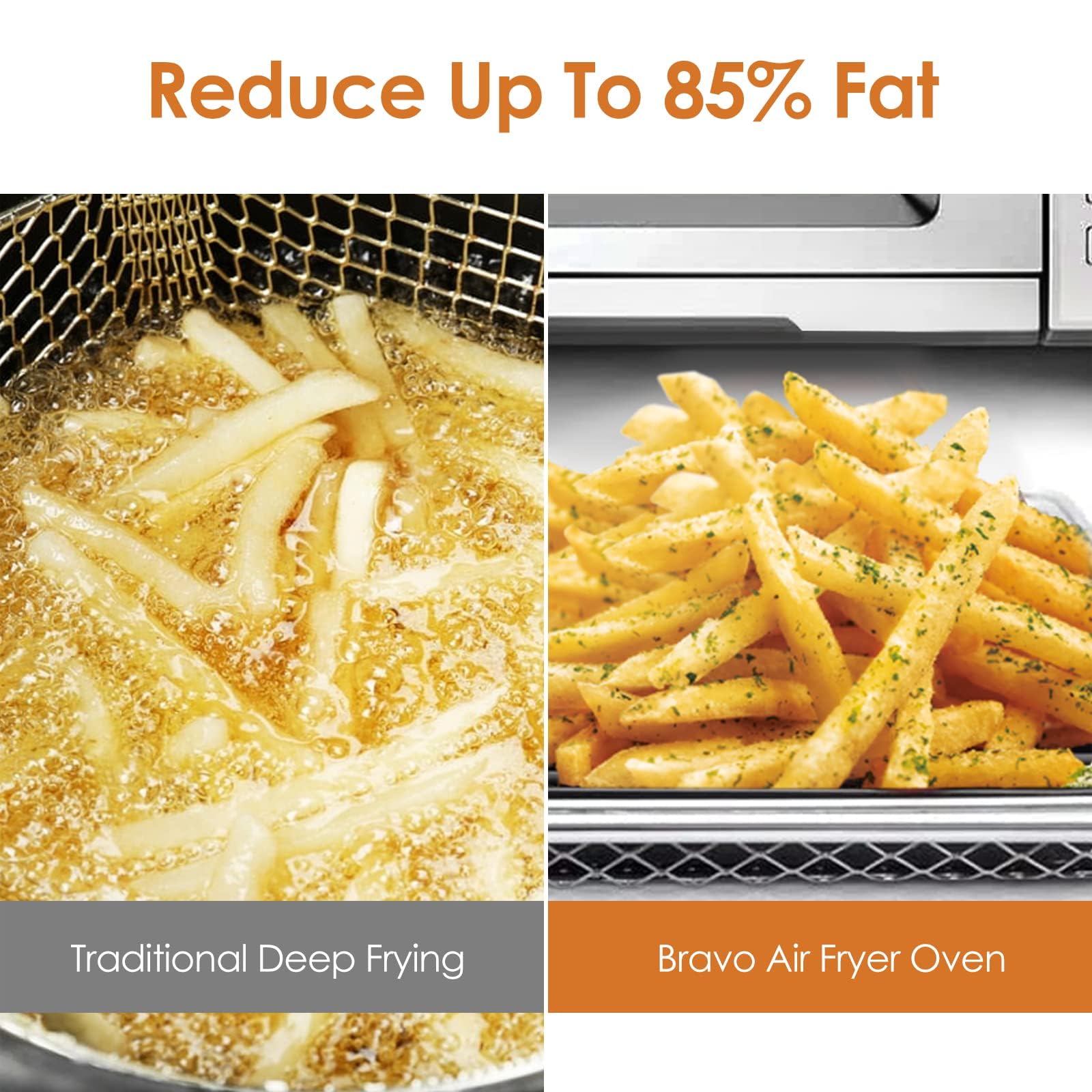 Nuwave Bravo 12-in-1 Air Fryer Toaster Oven with Convection - 30 Quart XL Capacity, 50°F to 500°F Temperature Control, Adjustable Top & Bottom Heaters (0%-100%), Brushed Stainless Steel - Perfect for Baking, Roasting & Air Frying in Small Kitchens