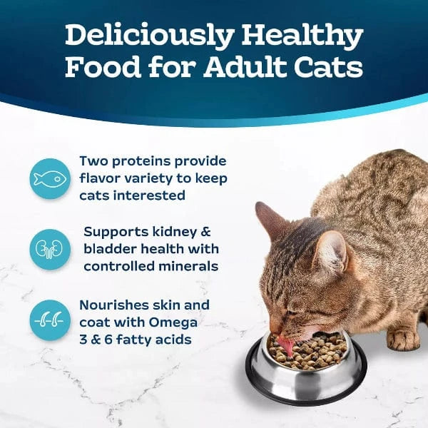 Premium BLUE Tastefuls Multi Protein Salmon & Ocean Fish Dry Cat Food - High Protein Recipe for Adult Cats, 7lb Bag - Ideal for Indoor & Outdoor Cats' Daily Nutrition