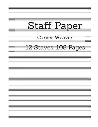 Professional Staff Paper Notebook - 12 Staves per Page, 108 Pages for Music Composition & Practice | Perfect for Musicians, Students & Songwriters