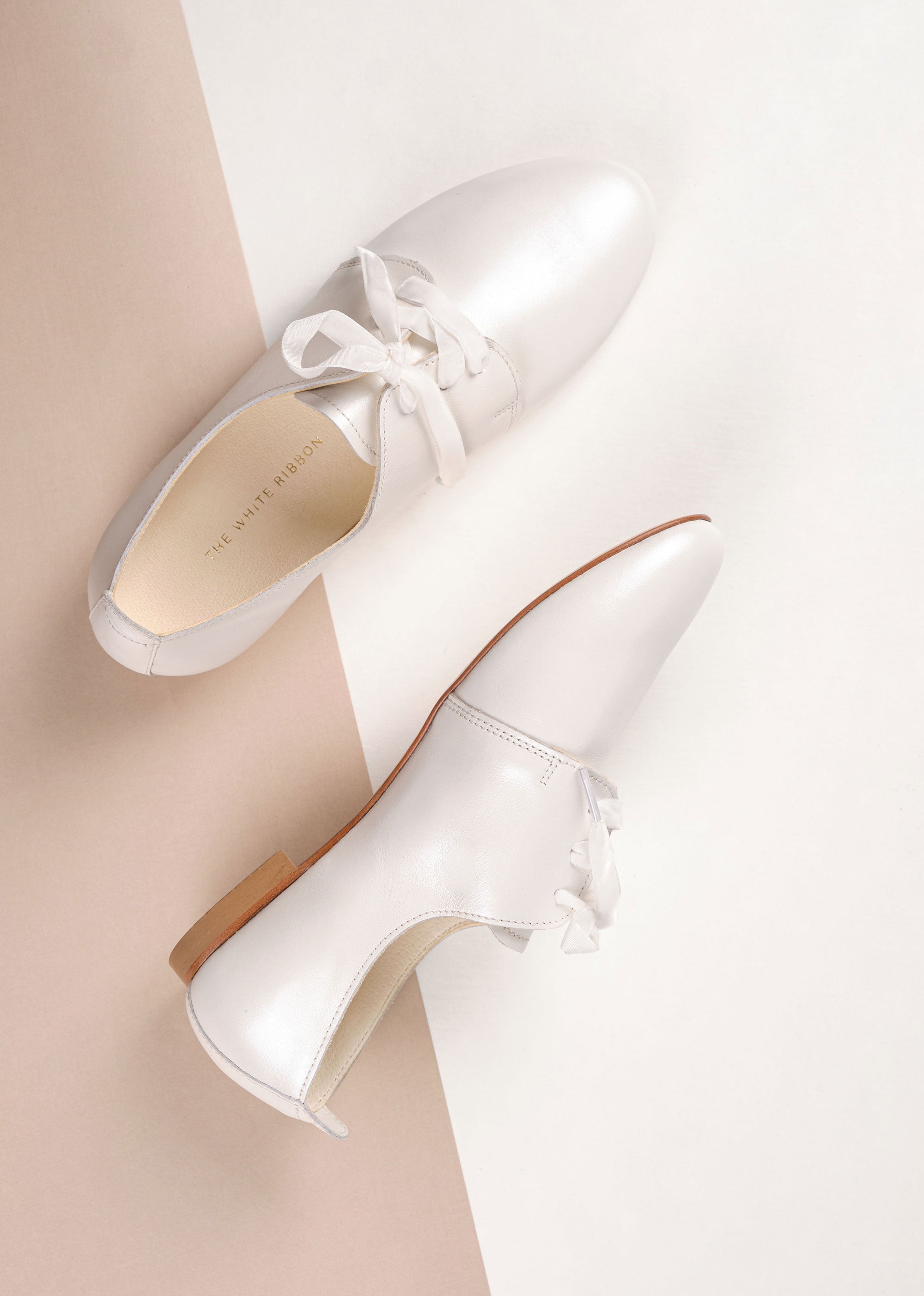 AVA Women's Pearl Ivory Oxford Shoes - Classic Comfort for Work, Office & Formal Occasions