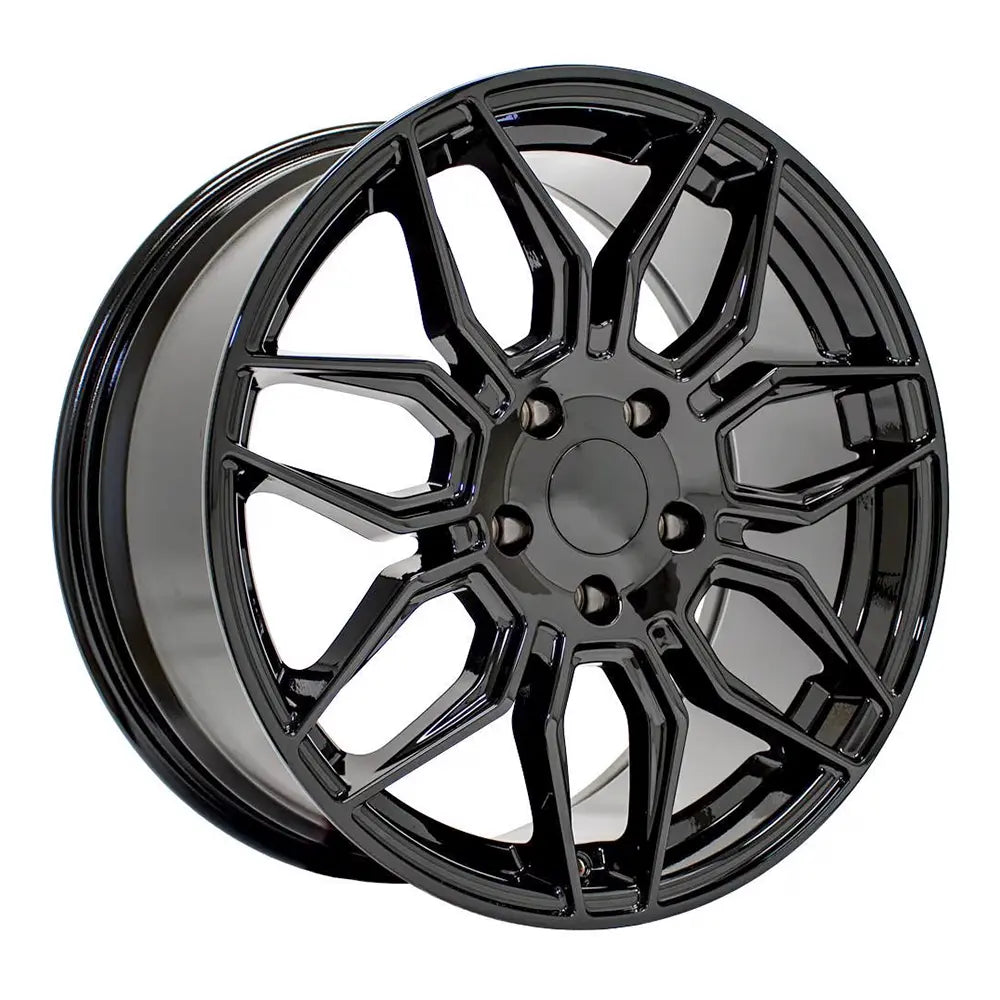 18x8.5 Inch Black CV03C Replica Wheels for Chevy Corvette C5 C6 C7 - High Performance Alloy Rims for Sports Car Replacement & Custom Upgrades | Perfect for Street Racing, Car Shows & Daily Driving
