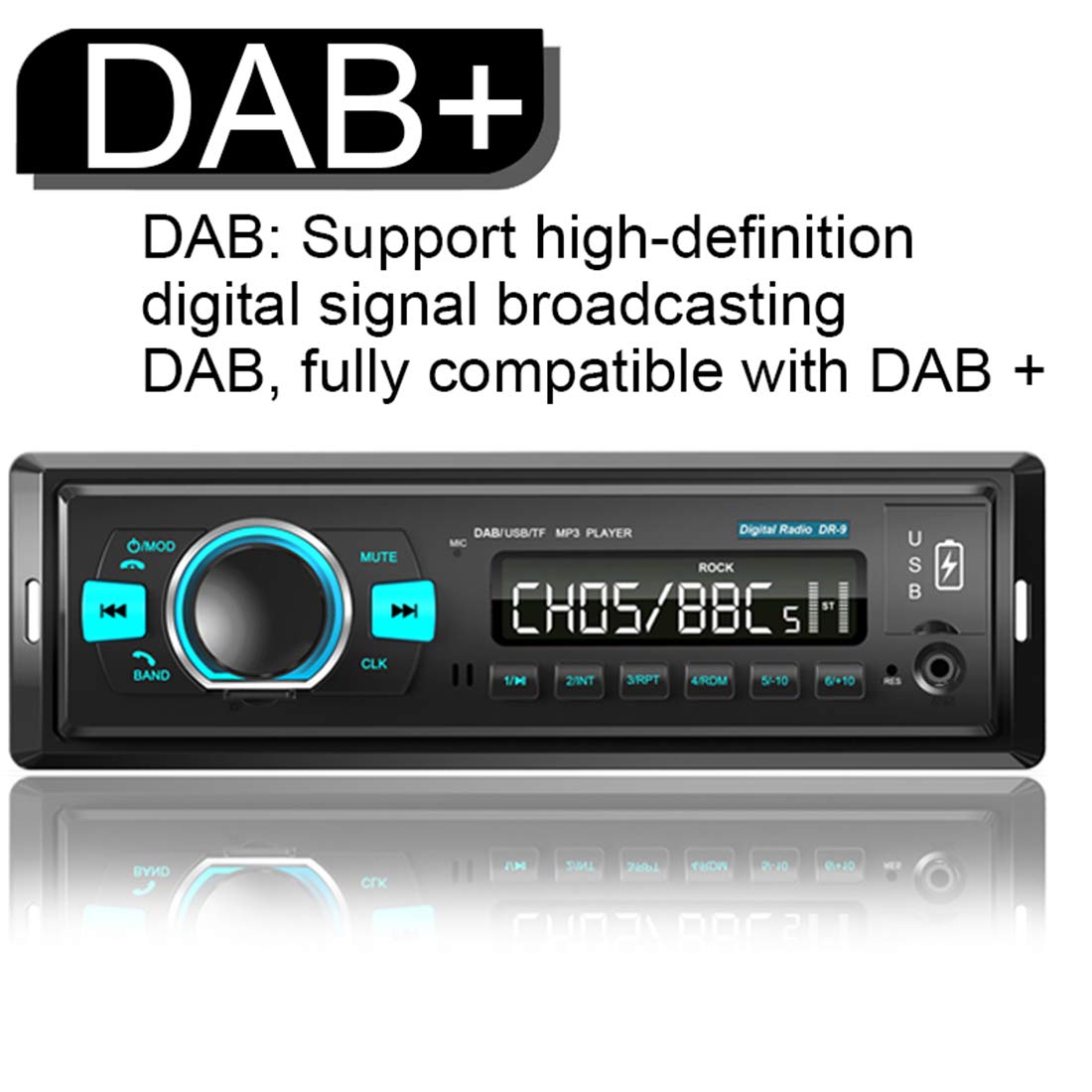 NC 1 Din Car Stereo with DAB/DAB+/FM Receiver, Bluetooth 4.2, Dual USB Ports, MP3 Player, U-Disk & TF Card Support - Perfect for In-Car Entertainment & Hands-Free Driving